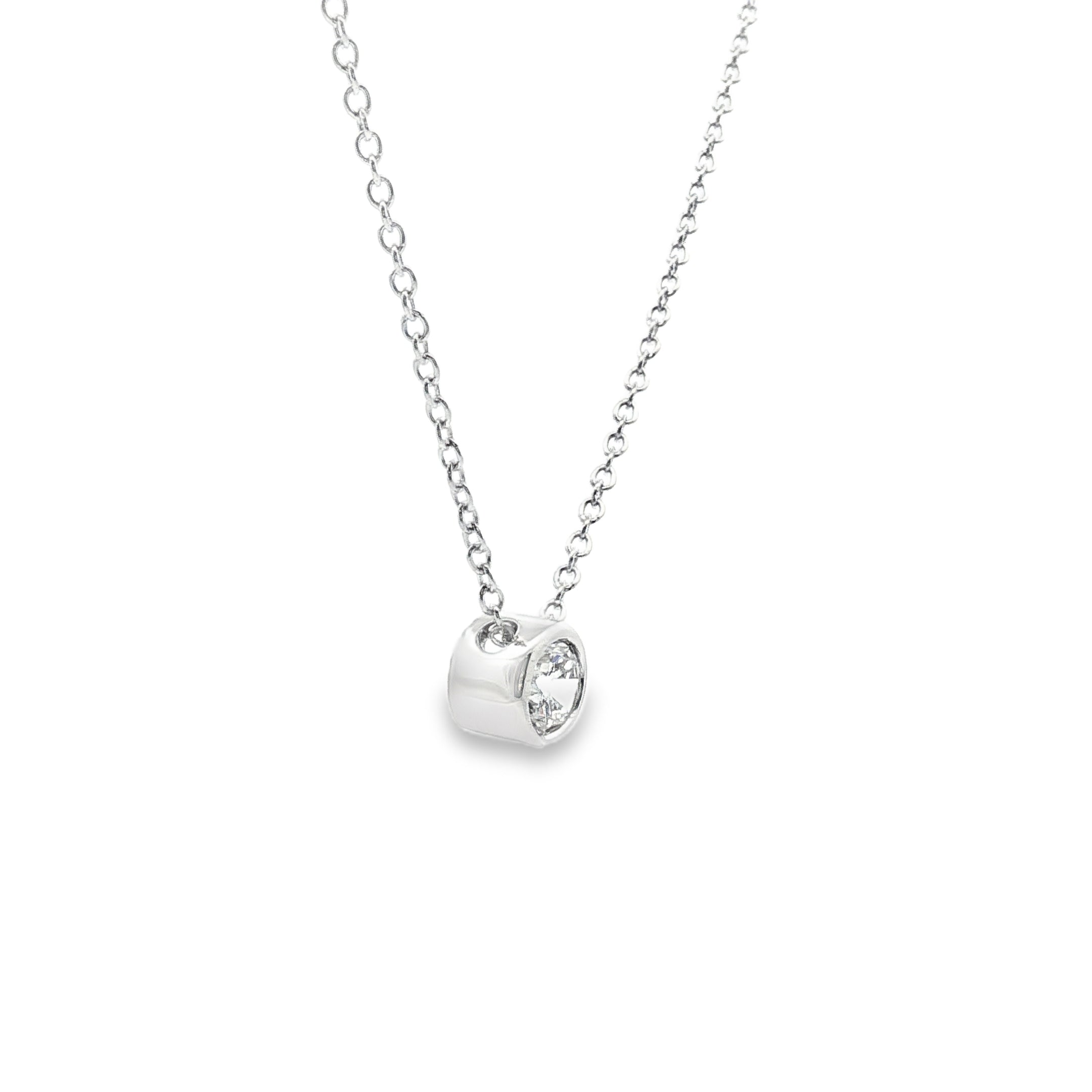 0.50ct Lab-Grown Diamond Bezel Solitaire Slider Necklace