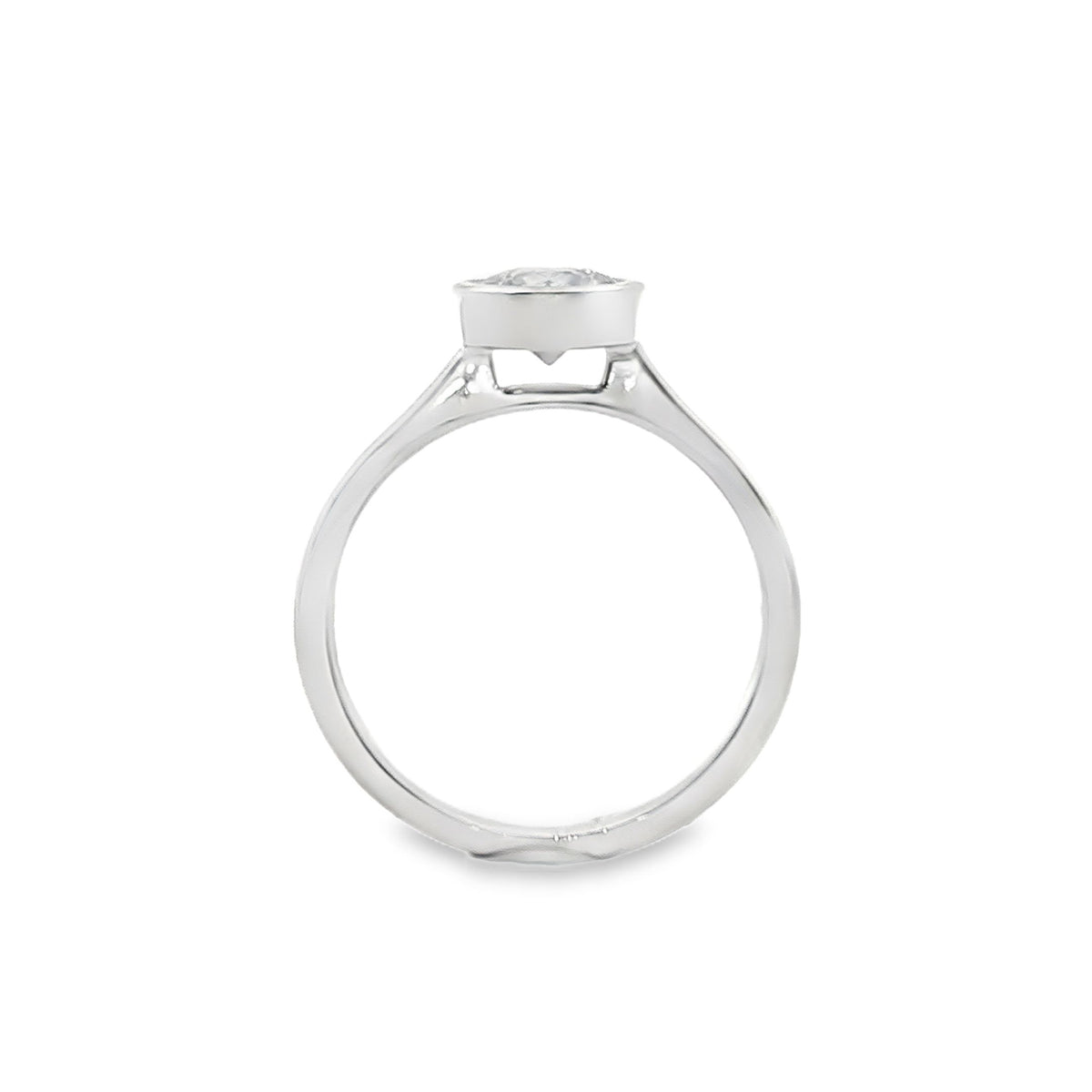 14ct White Gold 1.03ct Round Cut Claw Solitaire with Cathedral Shoulders Engagement Ring