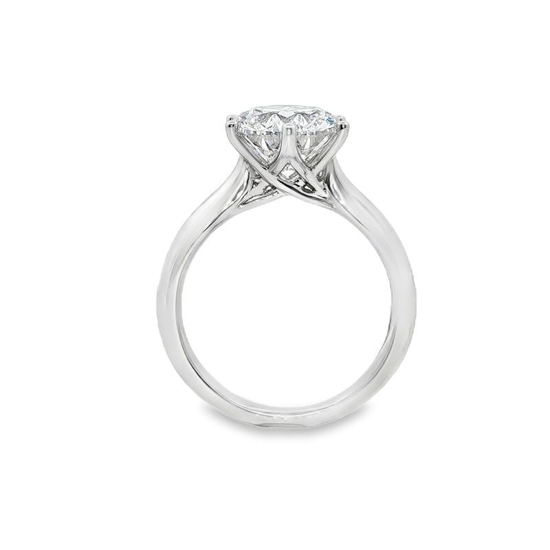 18ct White Gold 3.01ct Round Cut Claw Solitaire Engagement Ring