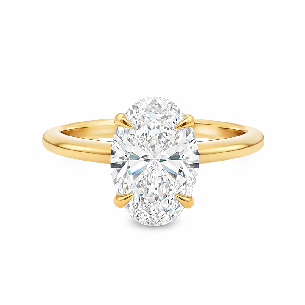 (SALE) 2.0ct Oval Lab Diamond Solitaire 9ct Yellow Gold