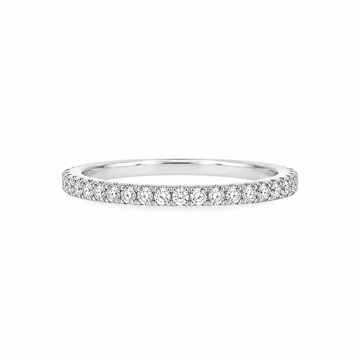 Platinum 0.25ct Round Cut Claw Set Half Eternity Band