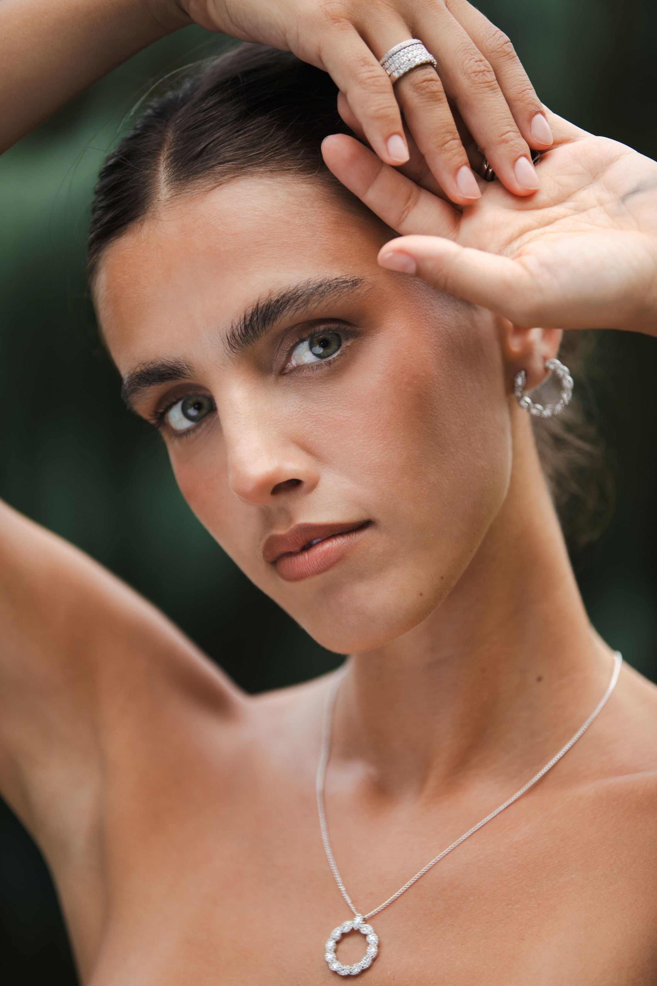 9ct White Gold Marquise and Round Lab Grown Diamond 3/4 Circle Stud Earrings – 1.85ct TDW