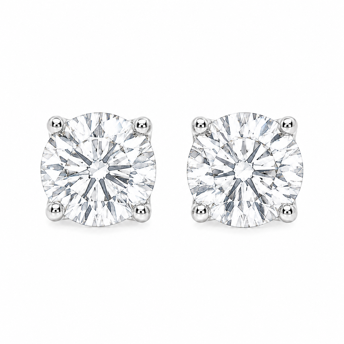 Dahlia 0.25ct Round Lab Grown Diamond Stud Earrings, 9ct White Gold