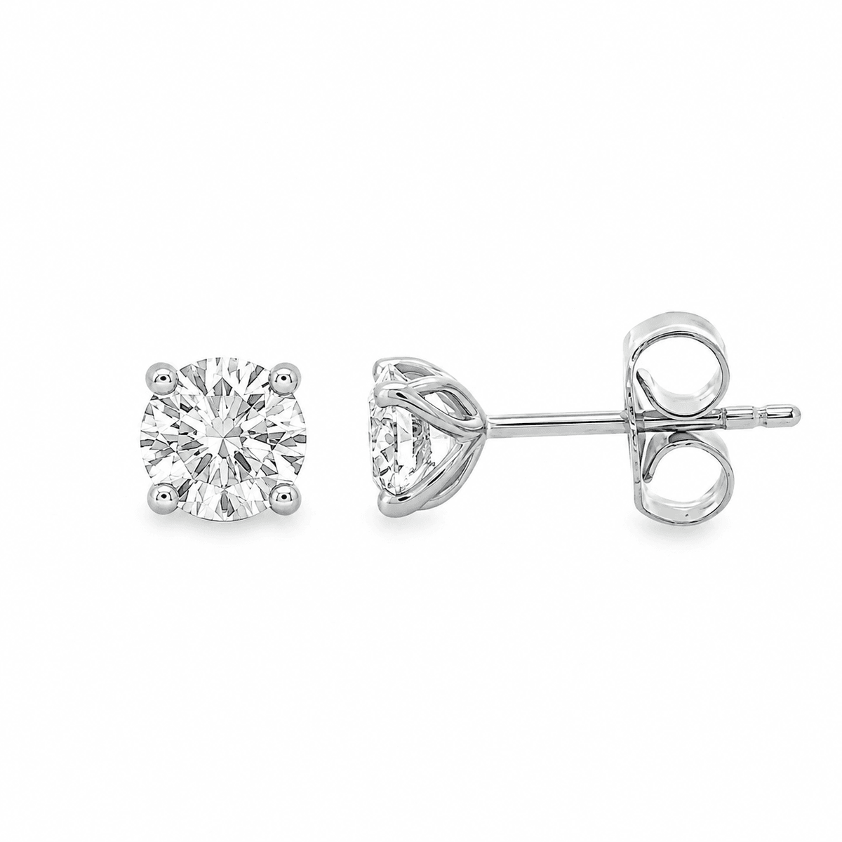 Dahlia 0.25ct Round Lab Grown Diamond Stud Earrings, 9ct White Gold