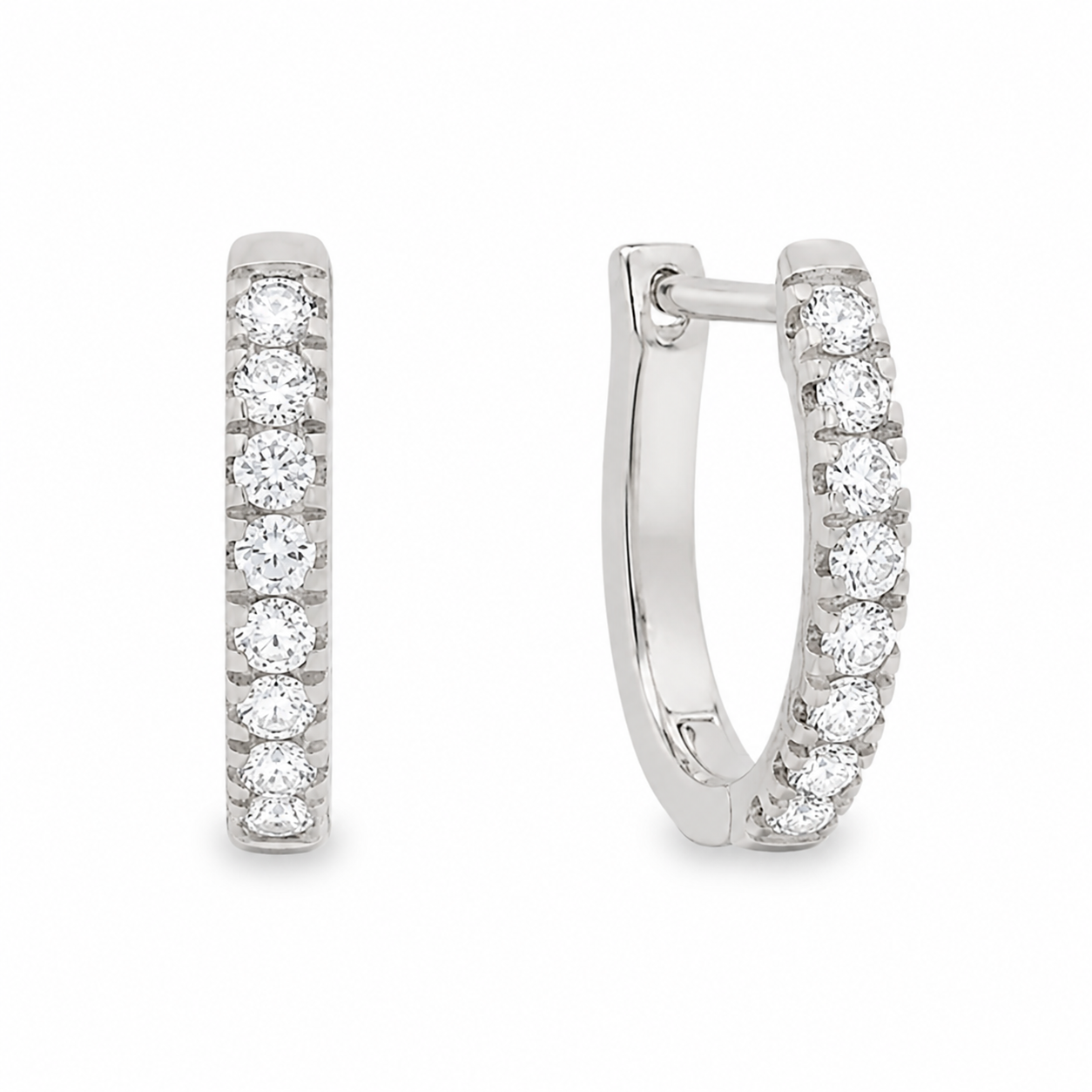 9ct White Gold Round Lab Grown Diamond Hoop Earrings – 0.30ct TDW