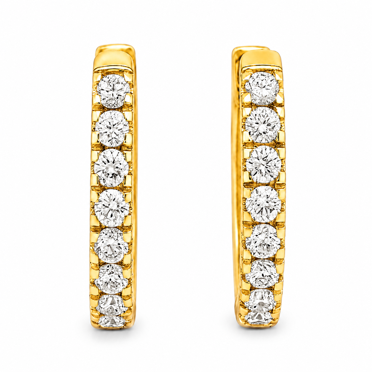 9ct Yellow Gold Round Lab Grown Diamond Hoop Earrings – 0.30ct TDW