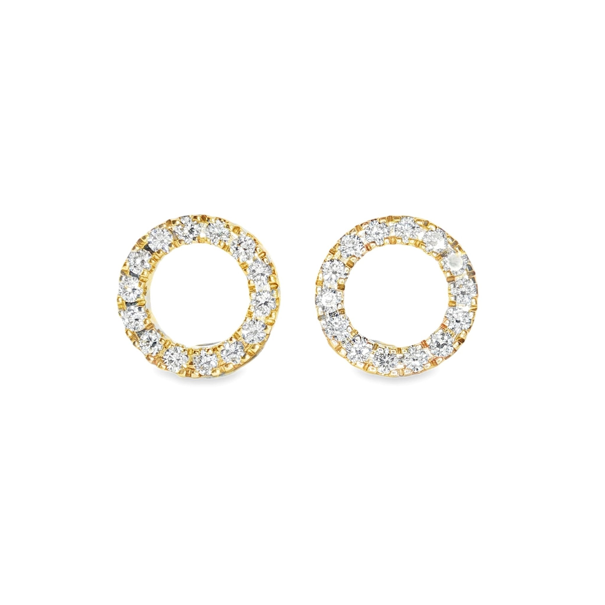 0.50ct Lab-Grown Diamond Circle Stud Earrings in 9ct Yellow Gold