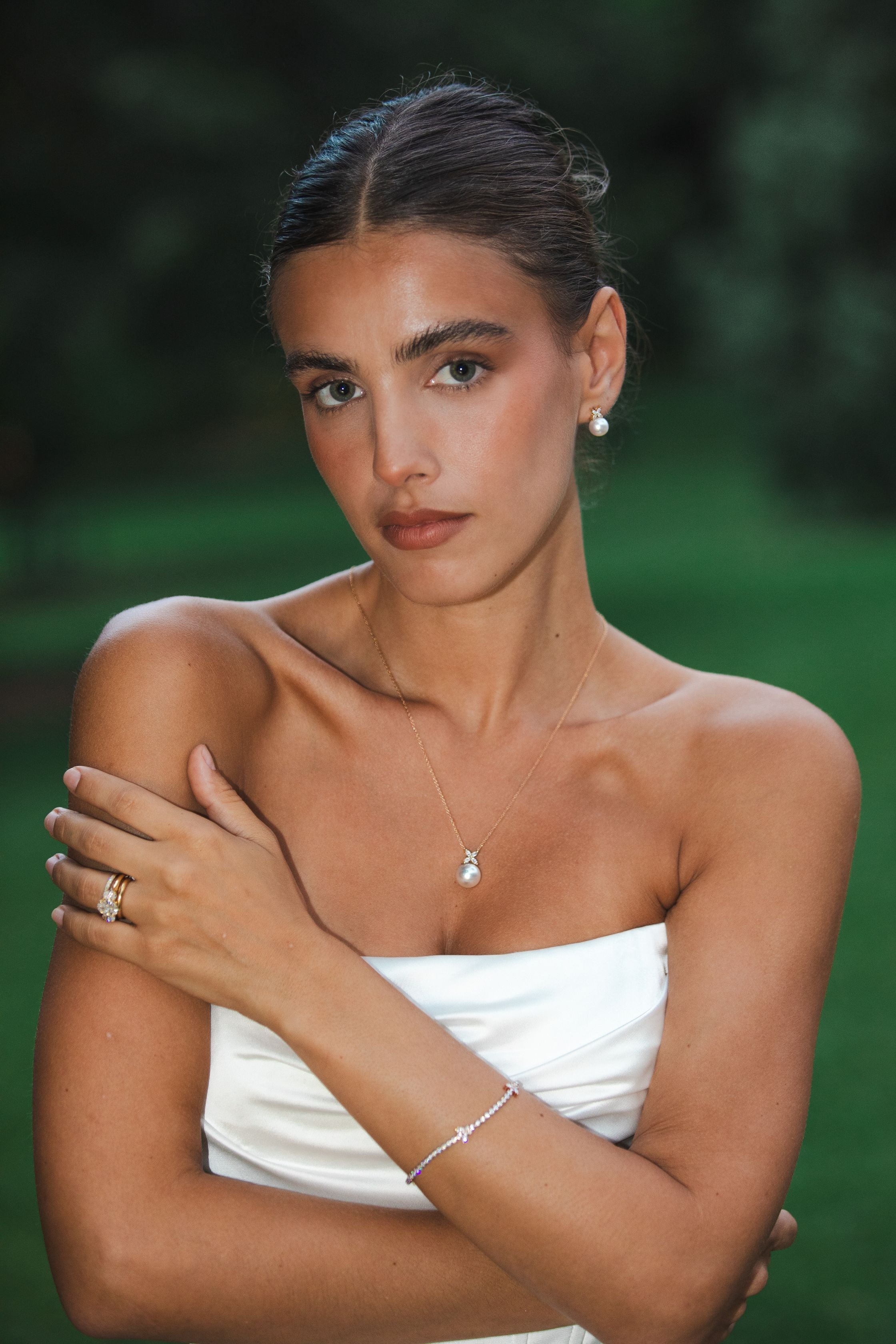 9ct Yellow Gold South Sea Pearl & Marquise Lab Grown Diamond Drop Earrings – 0.20ct TDW