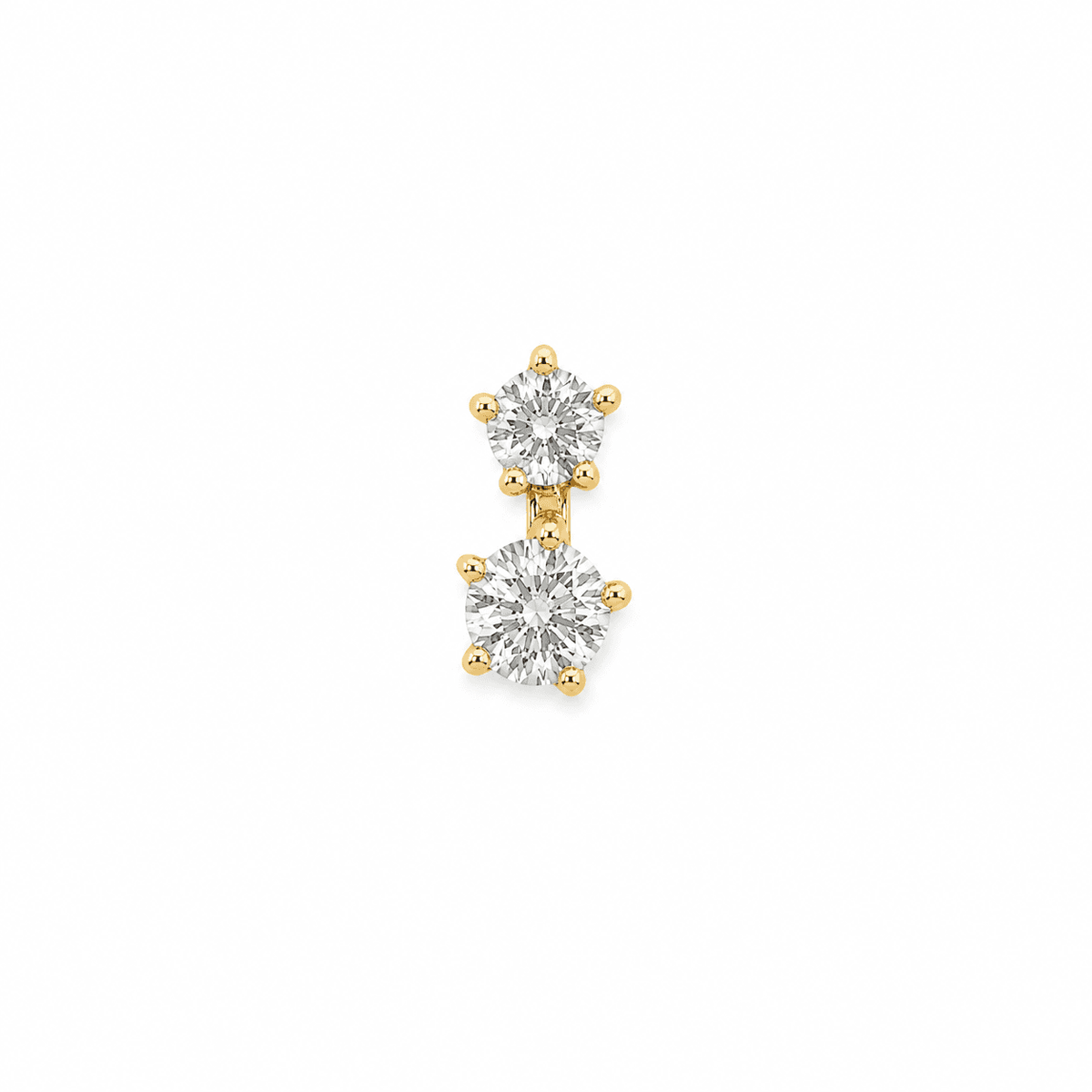 9ct Yellow Gold 0.26ct TDW Round Cut Claw Set Diamond Stud Earring