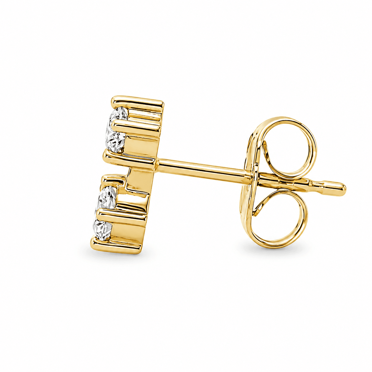 9ct Yellow Gold 0.26ct TDW Round Cut Claw Set Diamond Stud Earring