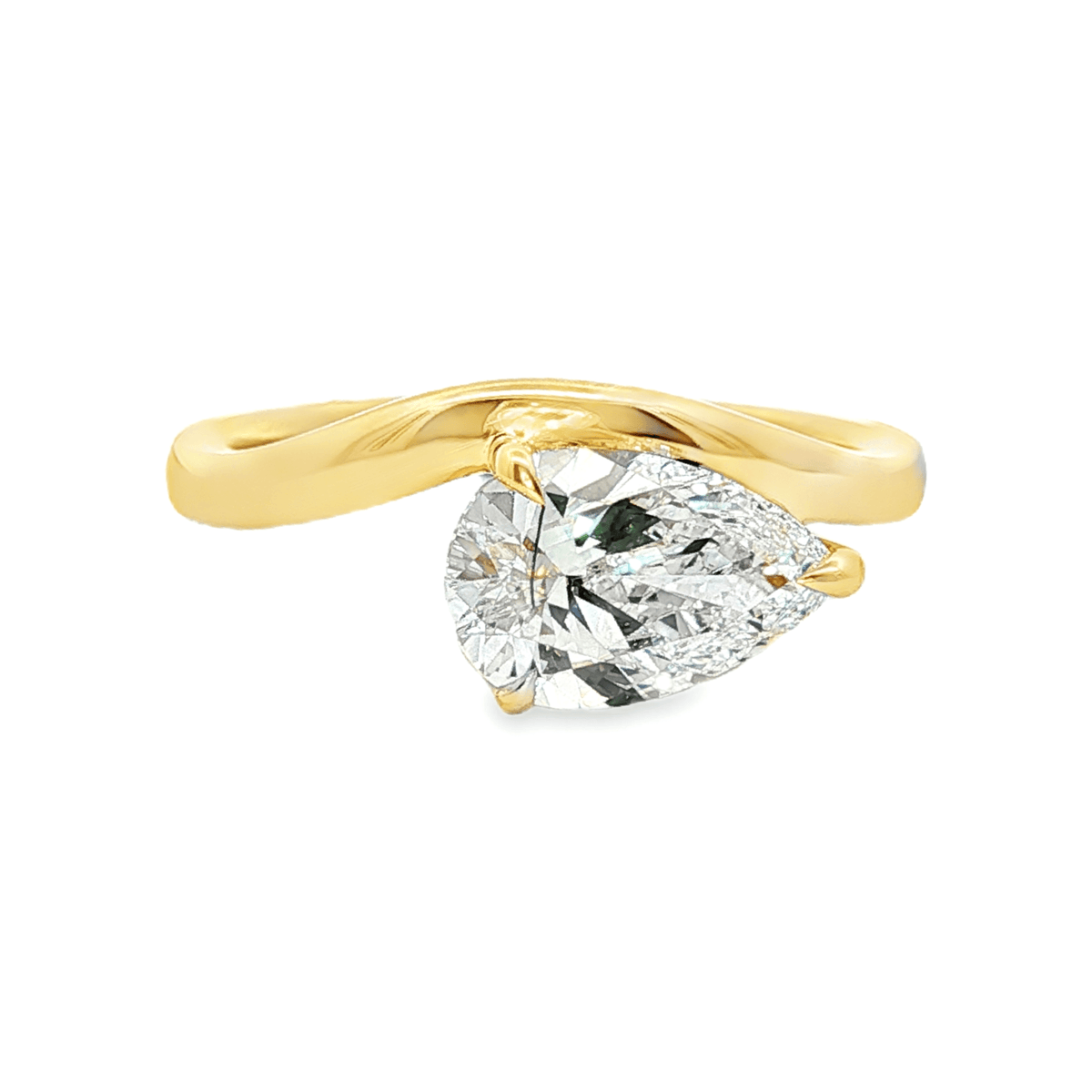9ct Yellow Gold 1.30ct Pear Cut East-West Set Engagement Ring