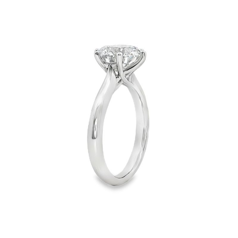 Platinum 3.0ct Round Cut Claw Solitaire Engagement Ring