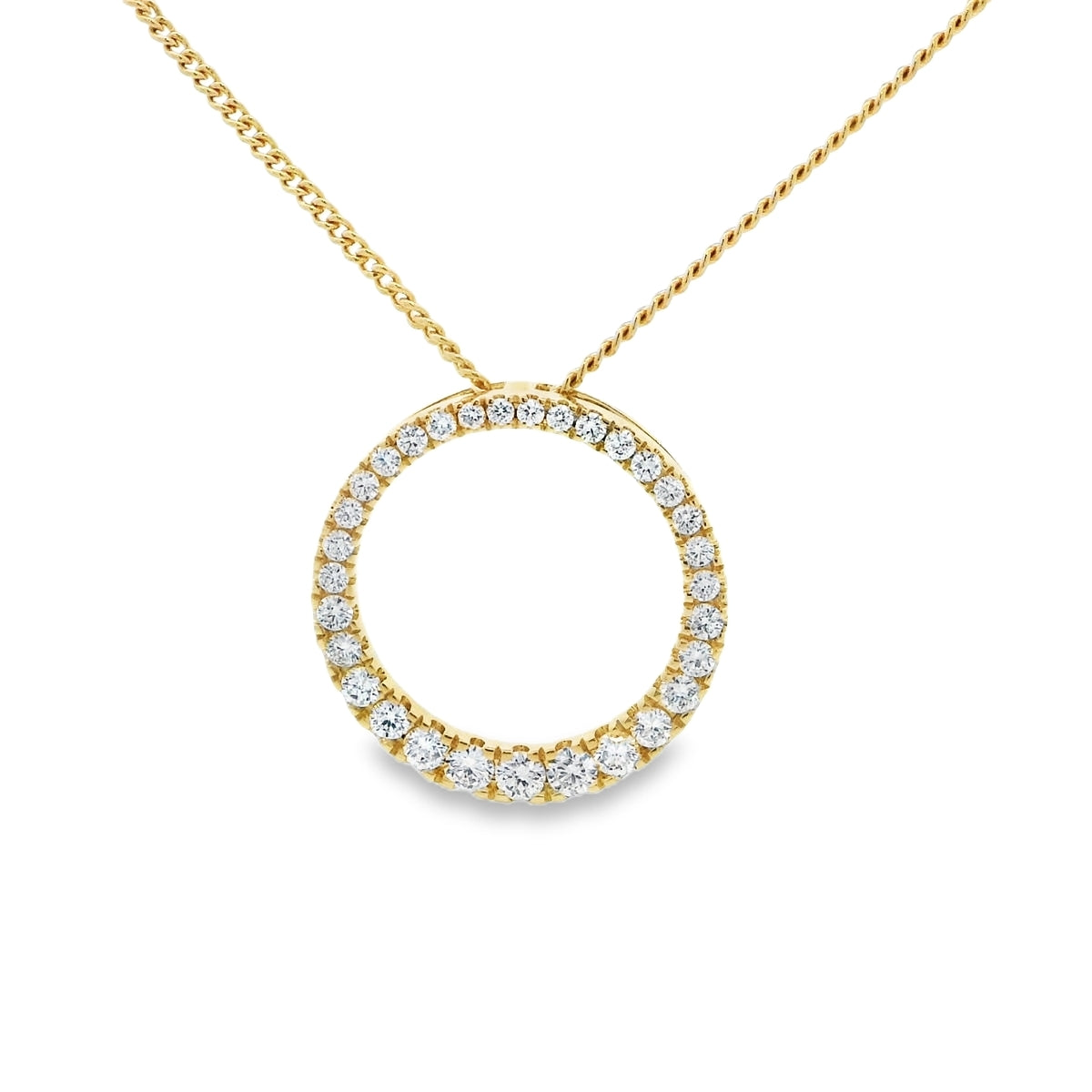 1.00ct Lab-Grown Diamond Graduated Circle Pendant in 9ct Yellow Gold