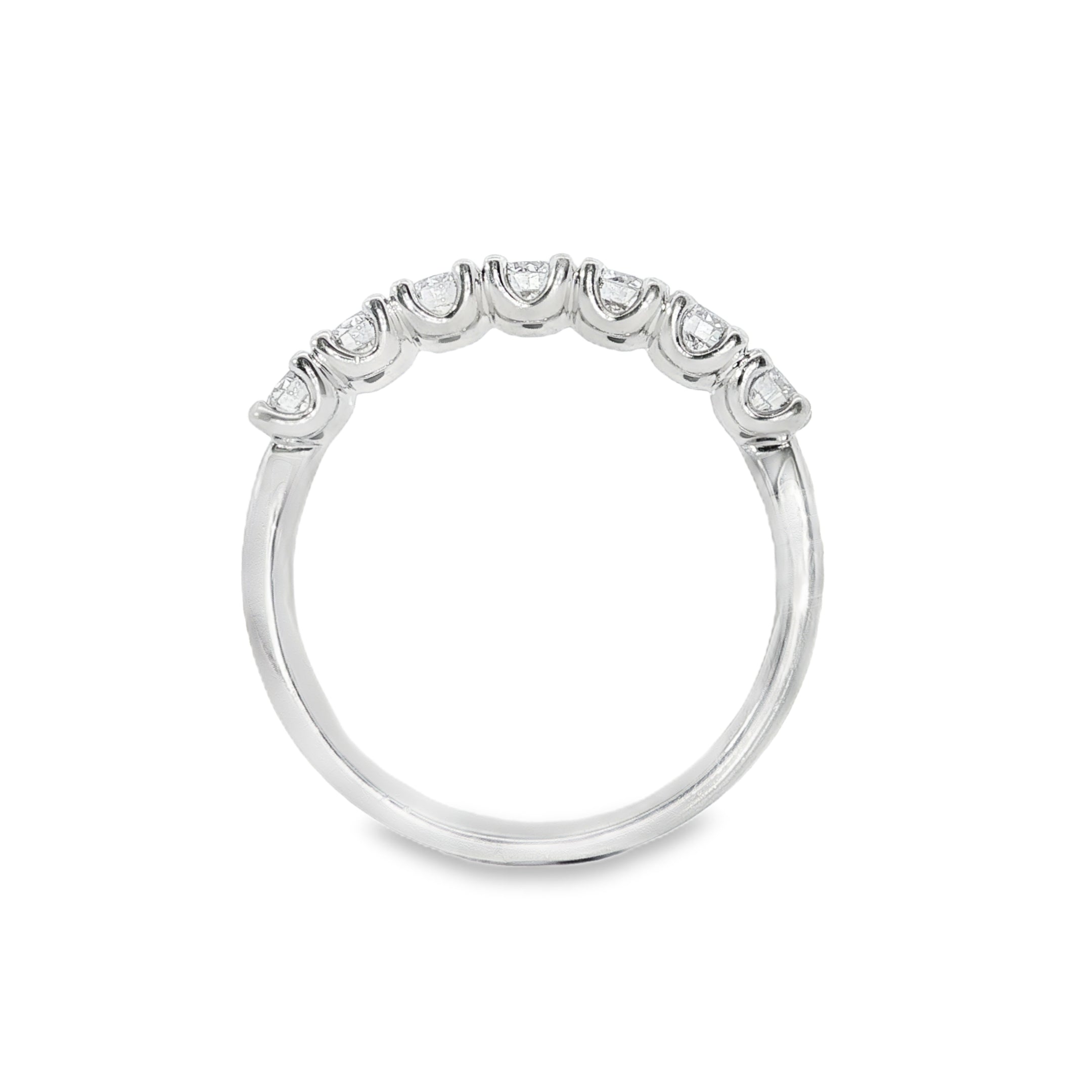 18ct White Gold Round Lab Grown Diamond Claw Set Wedding Band – 0.75ct TDW