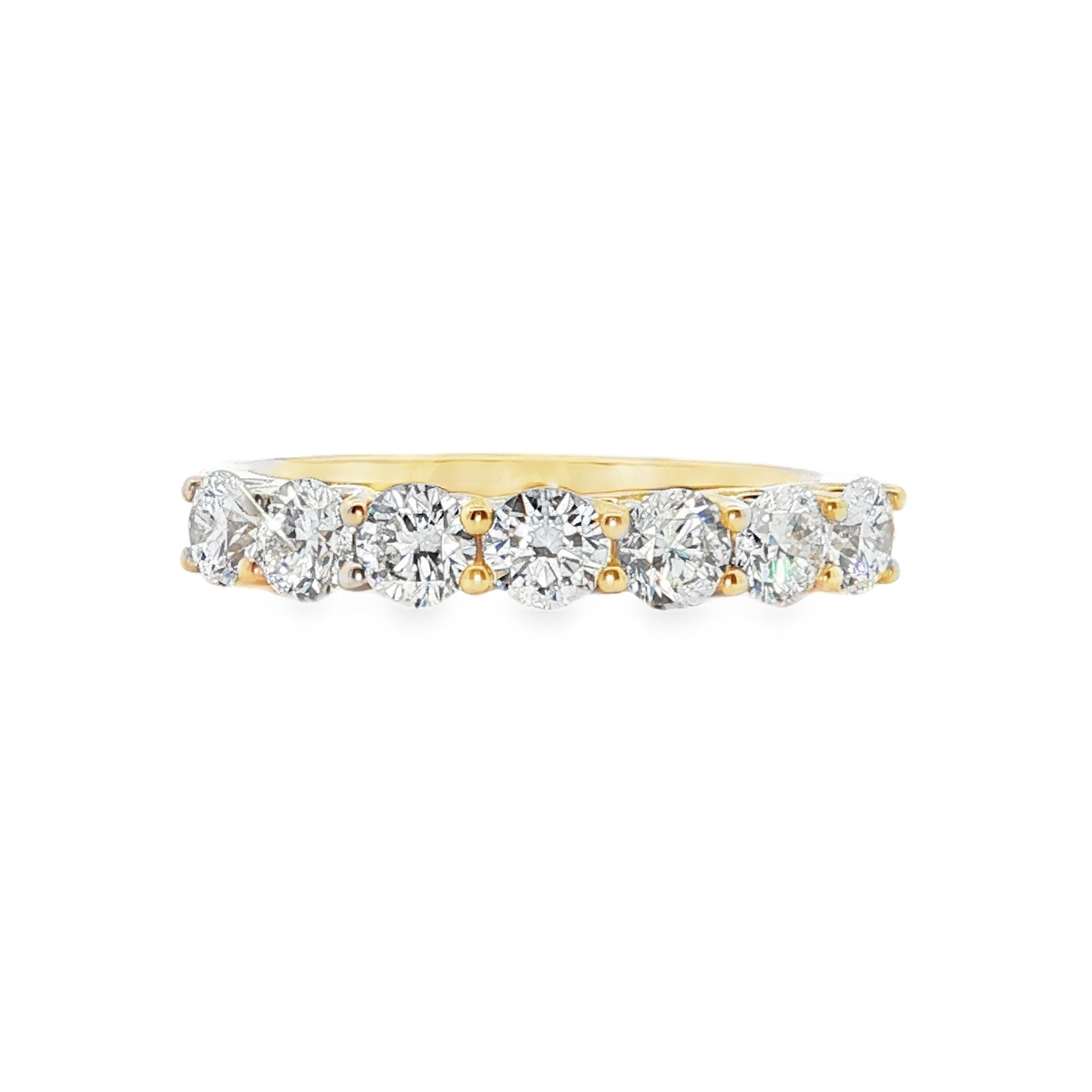 1.15ct Lab-Grown Diamond Half Eternity Band in 9ct Yellow Gold, Round - Diamond Lab Boutique