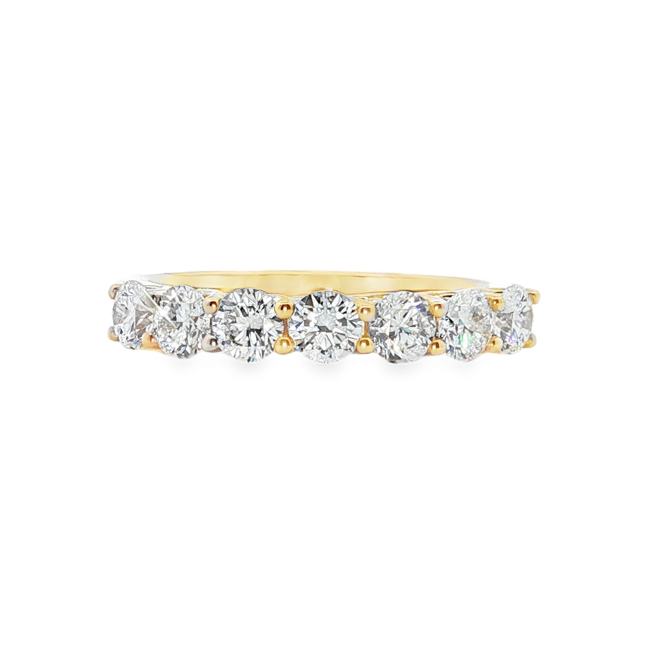 1.15ct Lab-Grown Diamond Half Eternity Band in 9ct Yellow Gold, Round