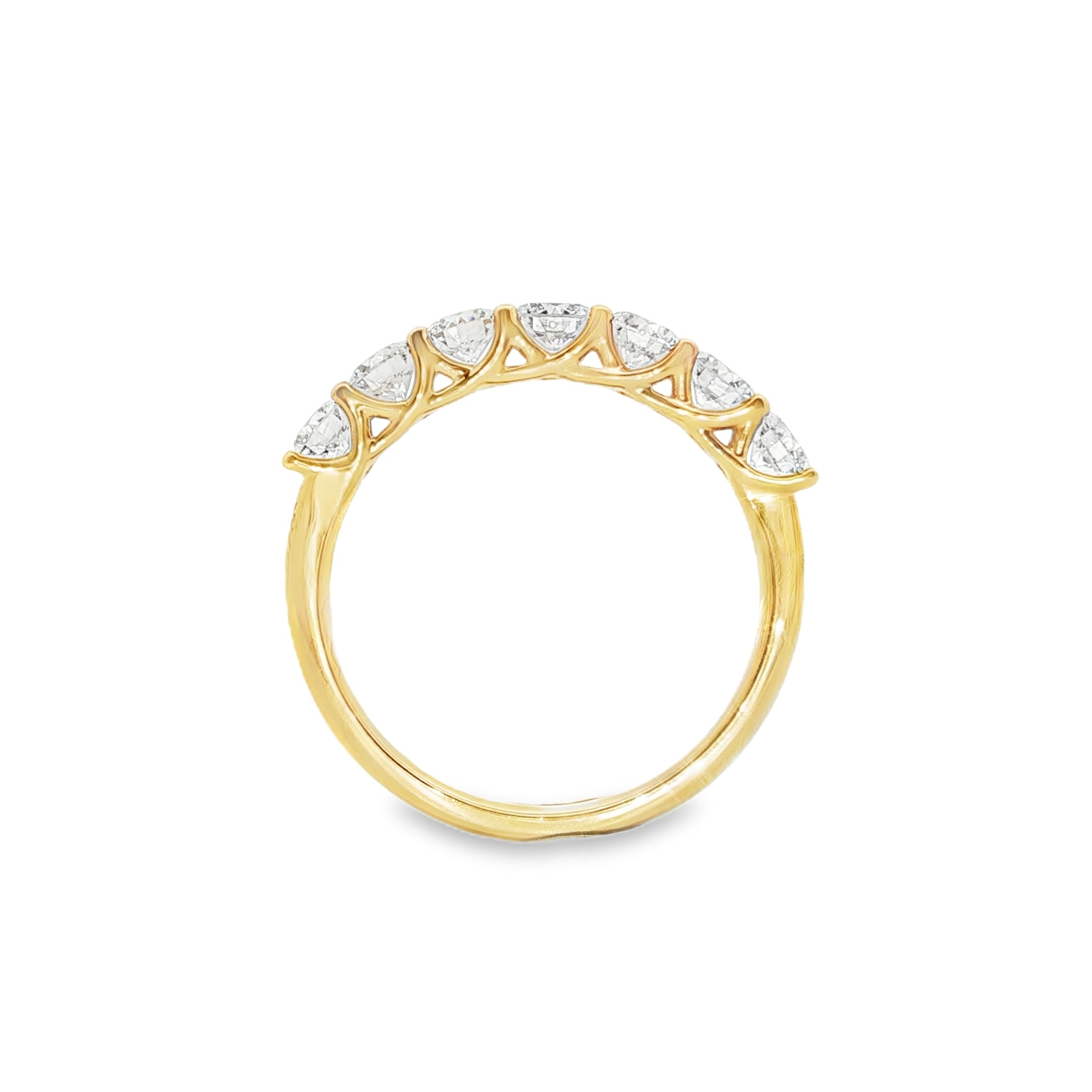 1.15ct Lab-Grown Diamond Half Eternity Band in 9ct Yellow Gold, Round