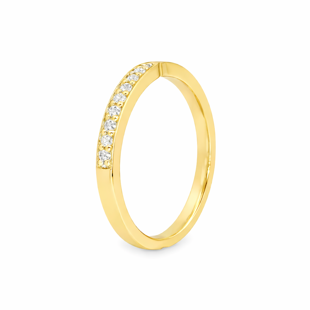 9ct Yellow Gold Round Lab Grown Diamond Pinched Wedding Band – 0.20ct TDW
