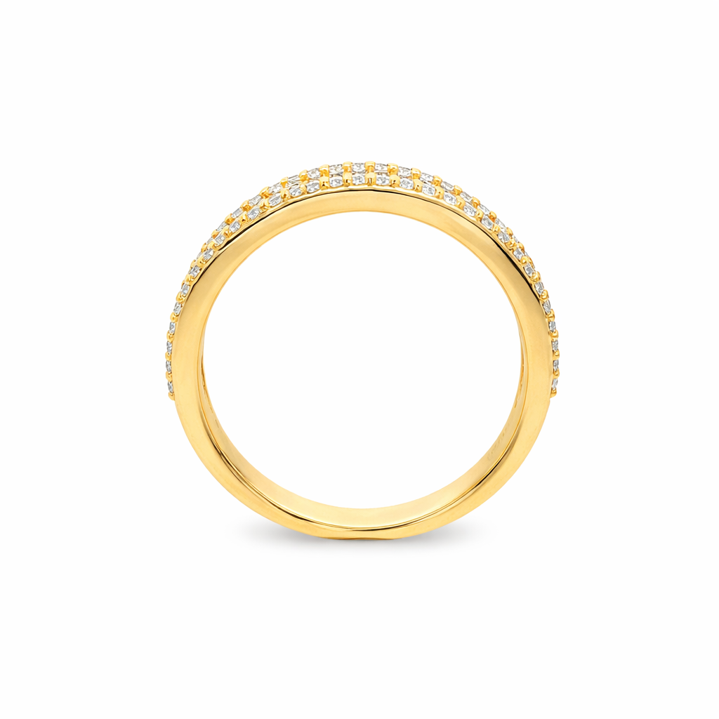 9ct Yellow Gold Multi Row Round Lab Grown Diamond Statement Ring – 1.20ct TDW