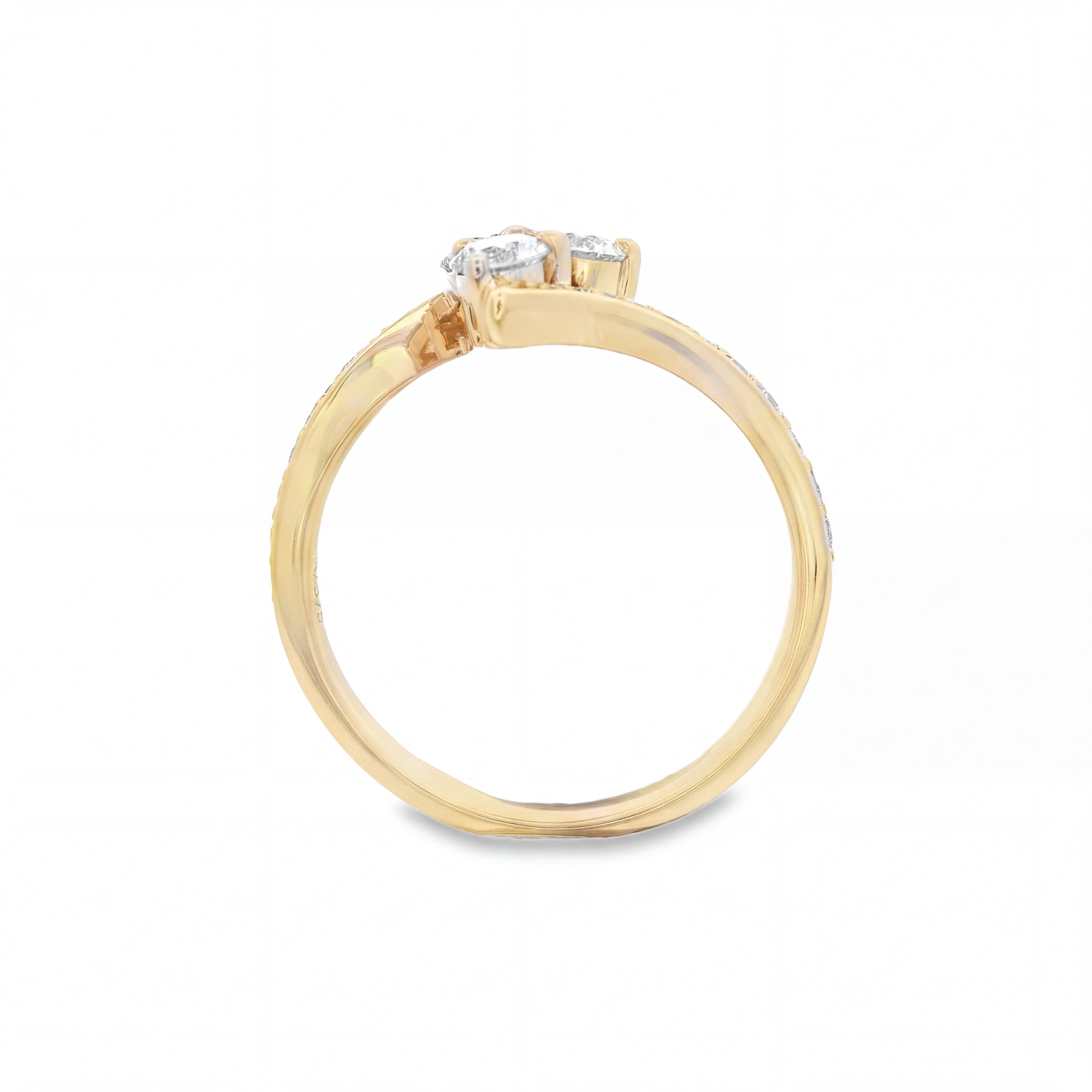 9ct Yellow Gold Lab Grown Diamond Trio Cluster Ring – 0.20ct TDW