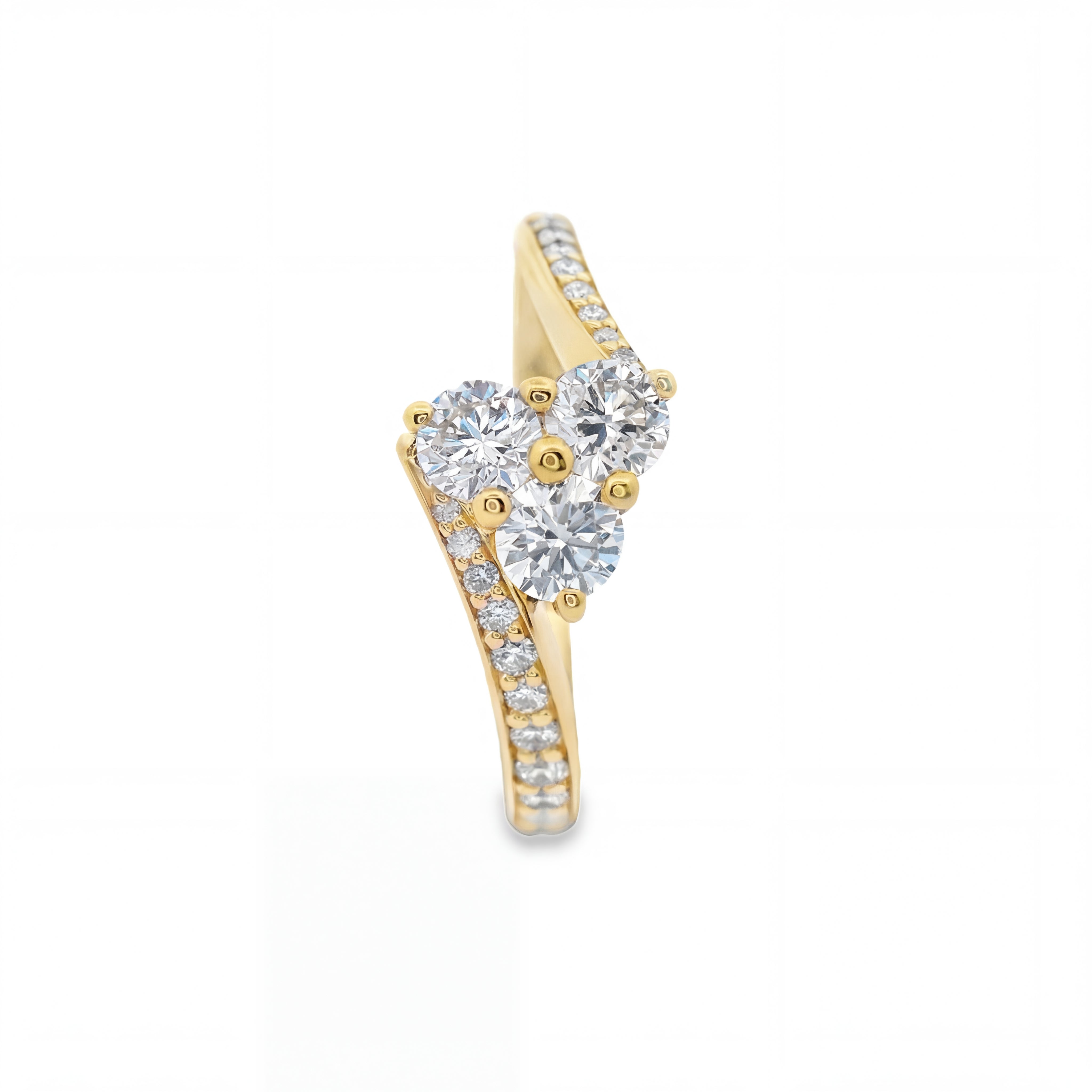 9ct Yellow Gold Lab Grown Diamond Trio Cluster Ring – 0.20ct TDW