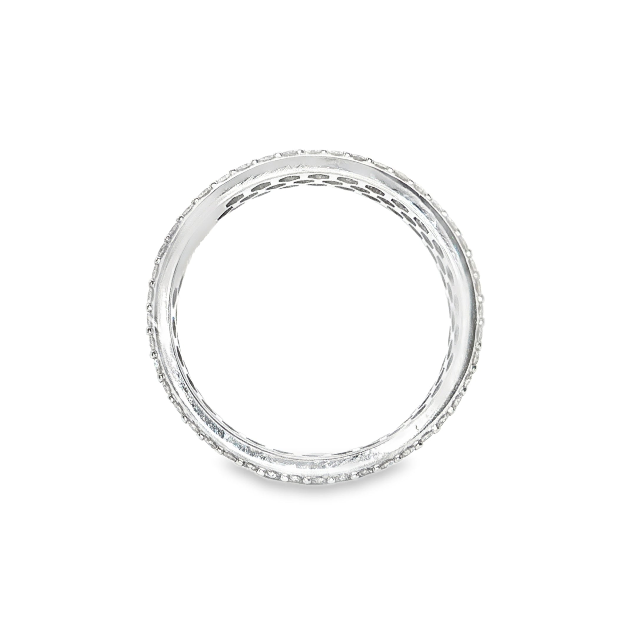 9ct White Gold Wide Lab Grown Diamond Pavé Statement Band – 2.00ct TDW