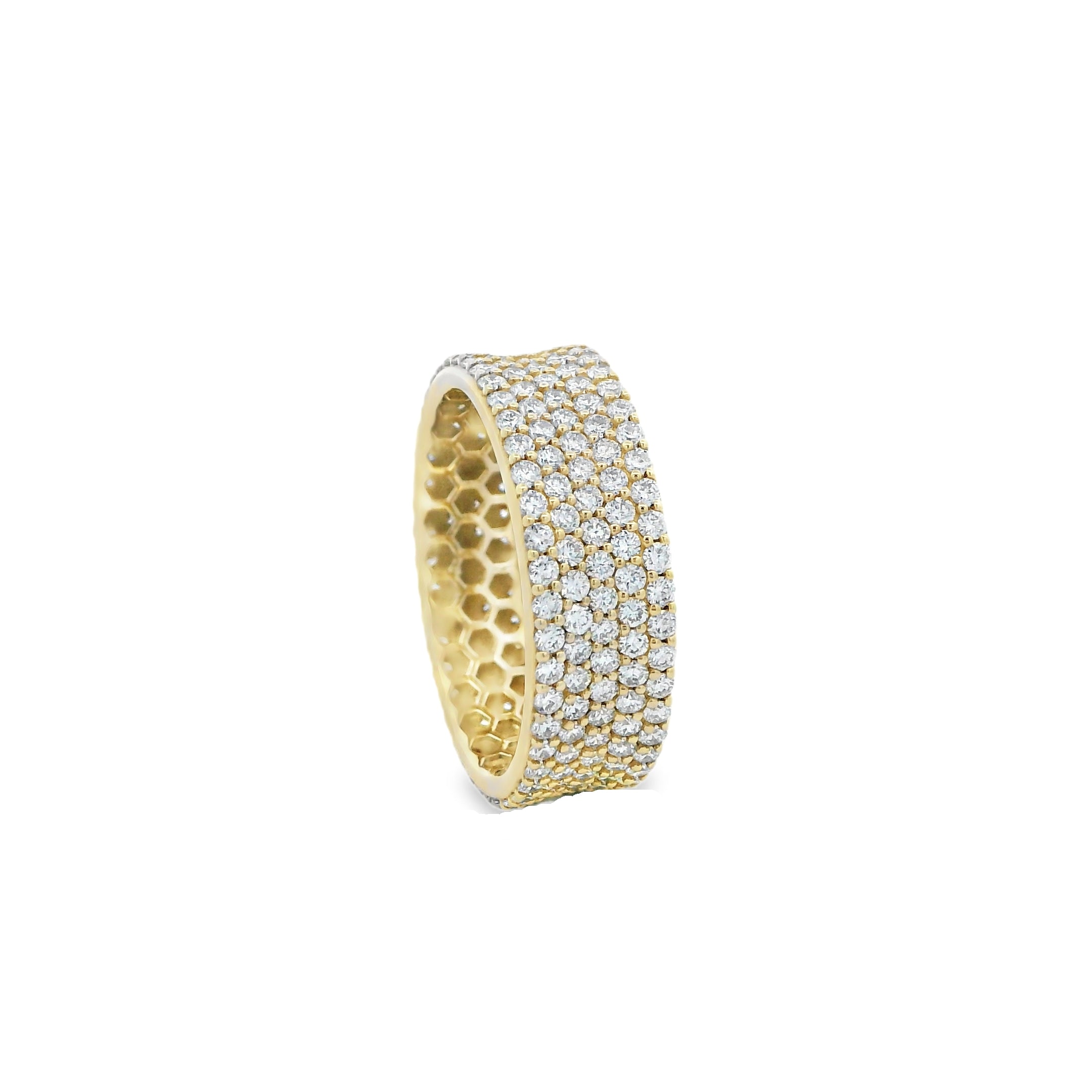 9ct Yellow Gold Wide Lab Grown Diamond Pavé Statement Band – 2.00ct TDW