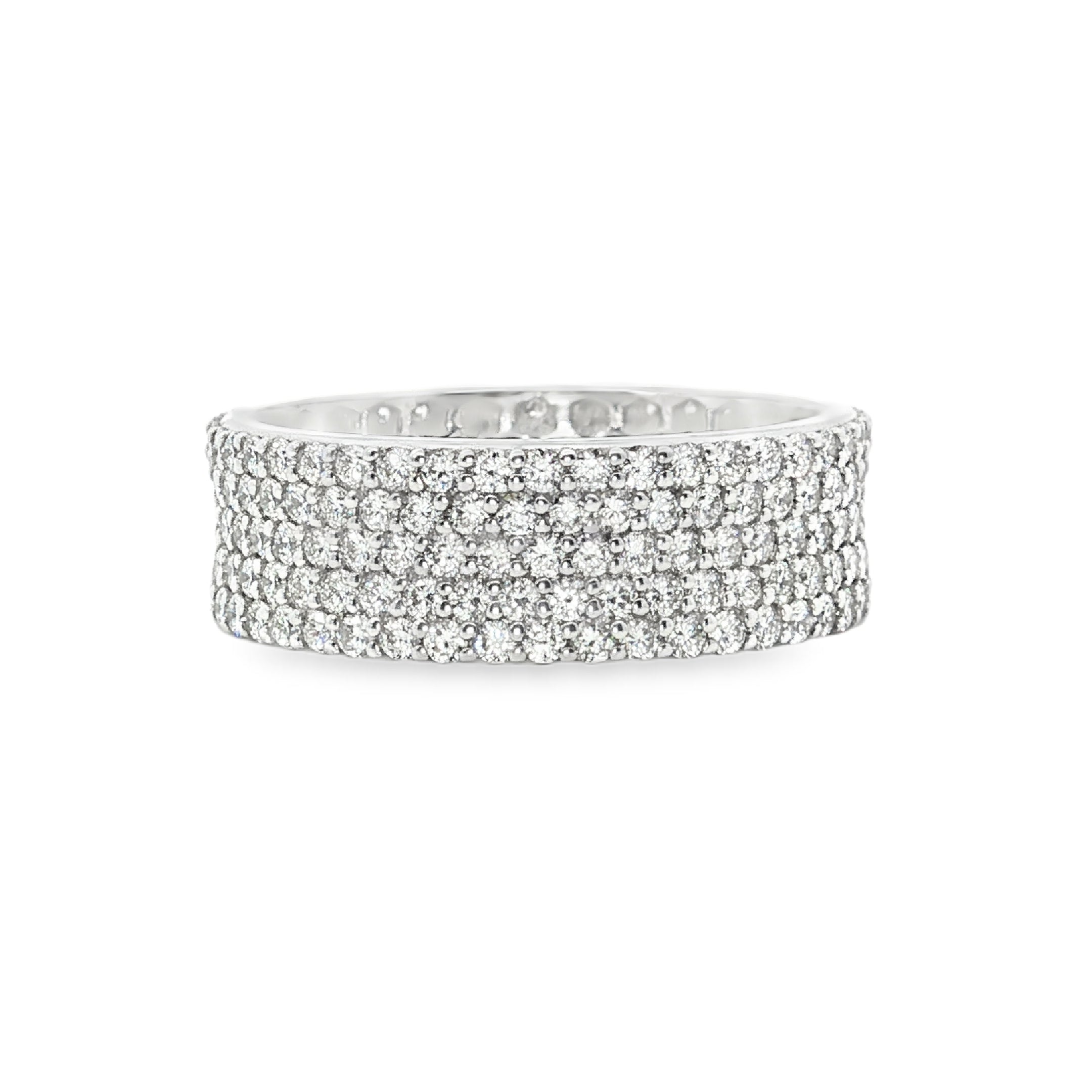 2.00ct Lab-Grown Diamond Wide Pave Statement Band in 9ct White Gold