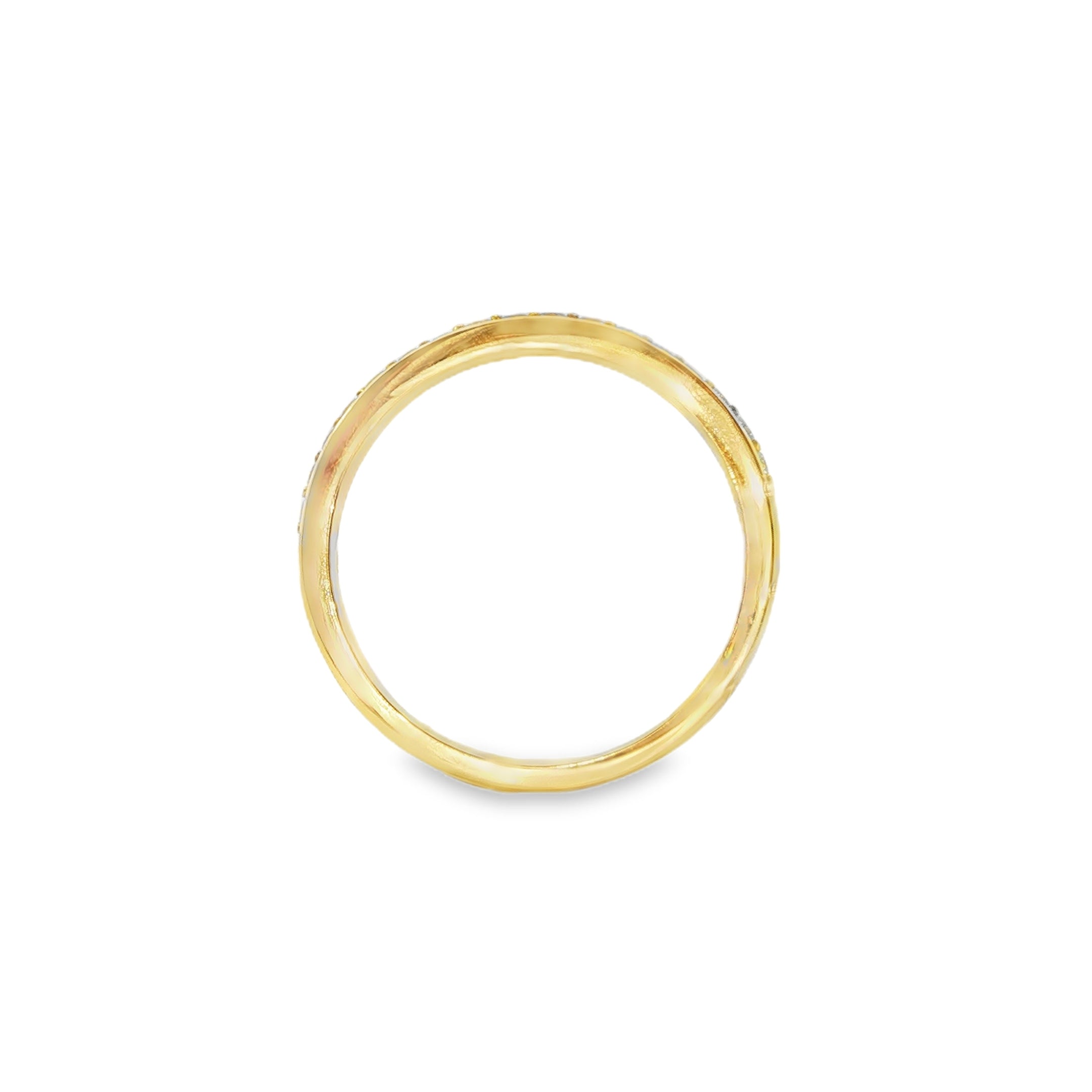 0.25ct Lab-Grown Diamond Grain Set Wedding Band in 9ct Yellow Gold, Round