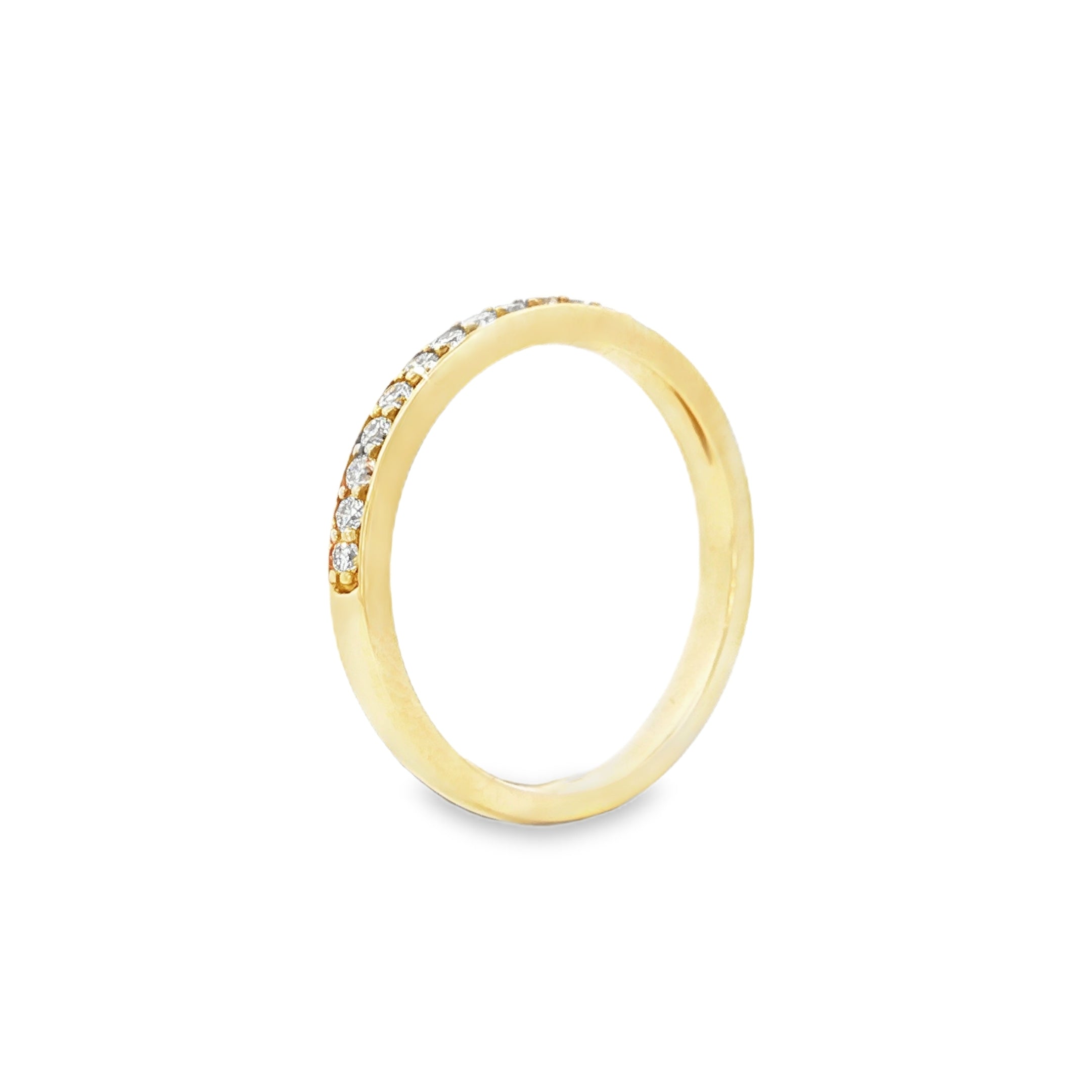 0.25ct Lab-Grown Diamond Grain Set Wedding Band in 9ct Yellow Gold, Round