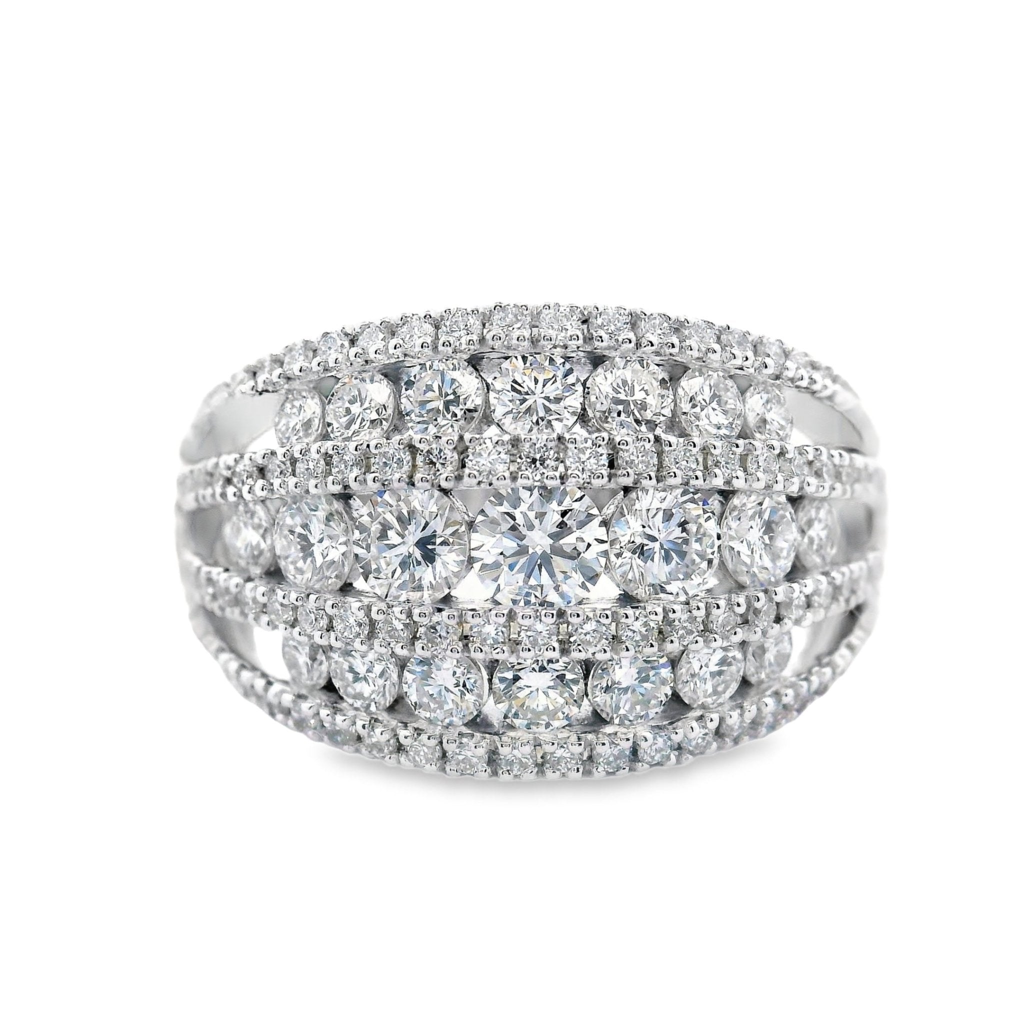 9ct White Gold Lab Grown Diamond Statement Ring – 1.40ct TDW - Diamond Lab Boutique