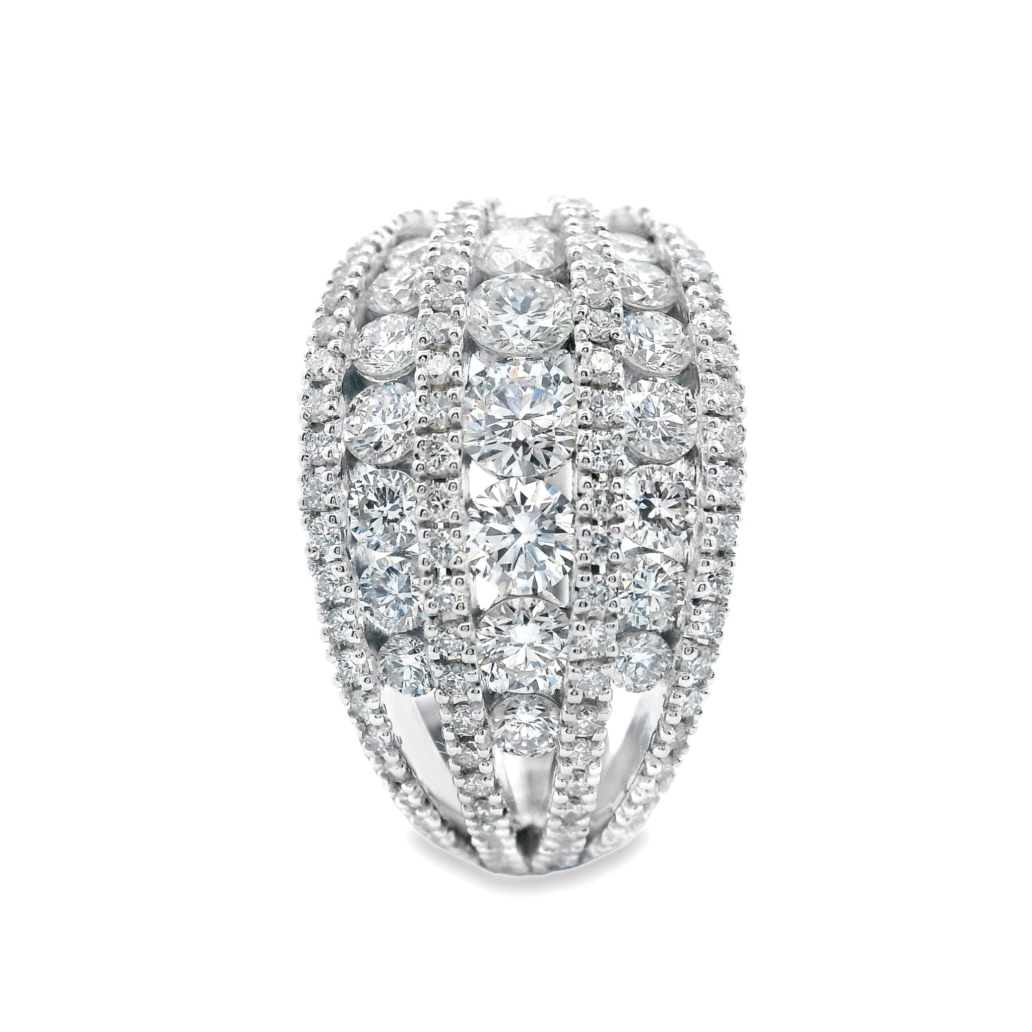 9ct White Gold Lab Grown Diamond Statement Ring – 1.40ct TDW - Diamond Lab Boutique
