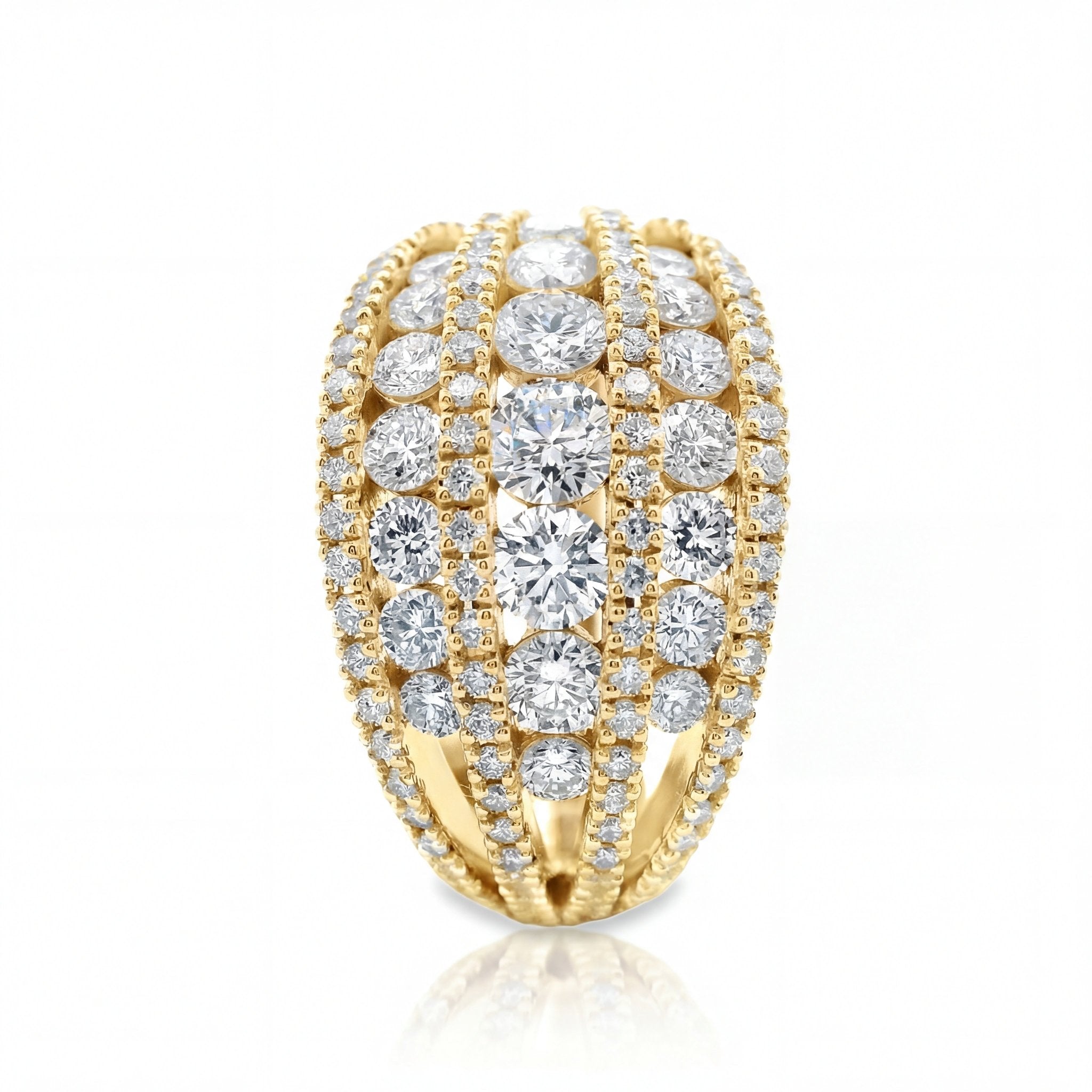 9ct Yellow Gold Lab Grown Diamond Statement Ring – 1.40ct TDW - Diamond Lab Boutique