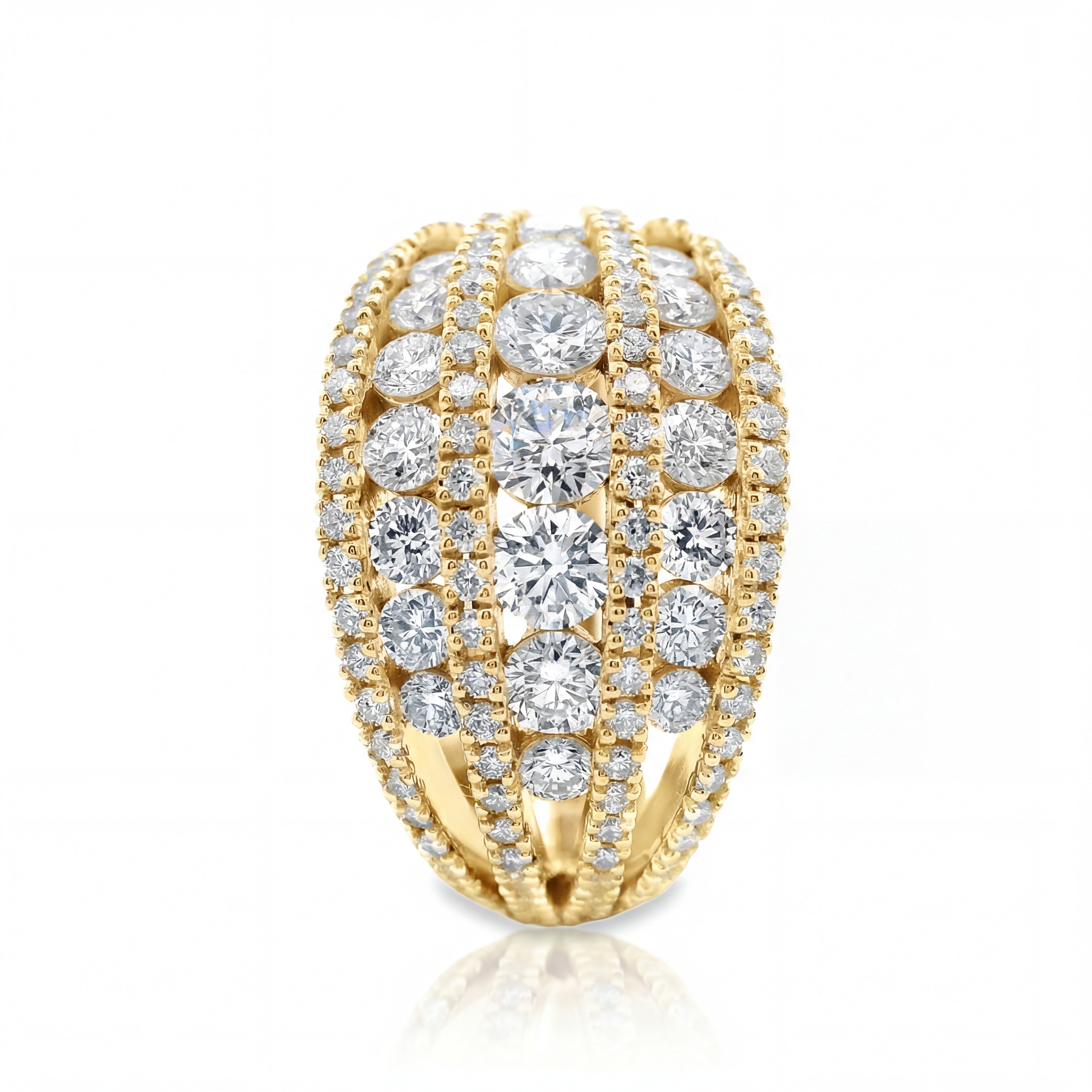 9ct Yellow Gold Lab Grown Diamond Statement Ring – 1.40ct TDW