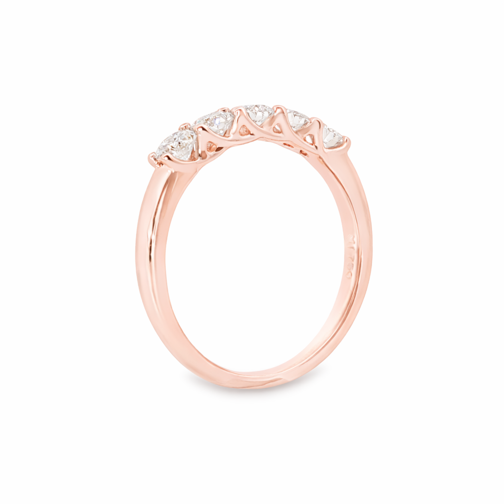 9ct Rose Gold Round Lab Grown Diamond Wedding Band – 0.70ct TDW