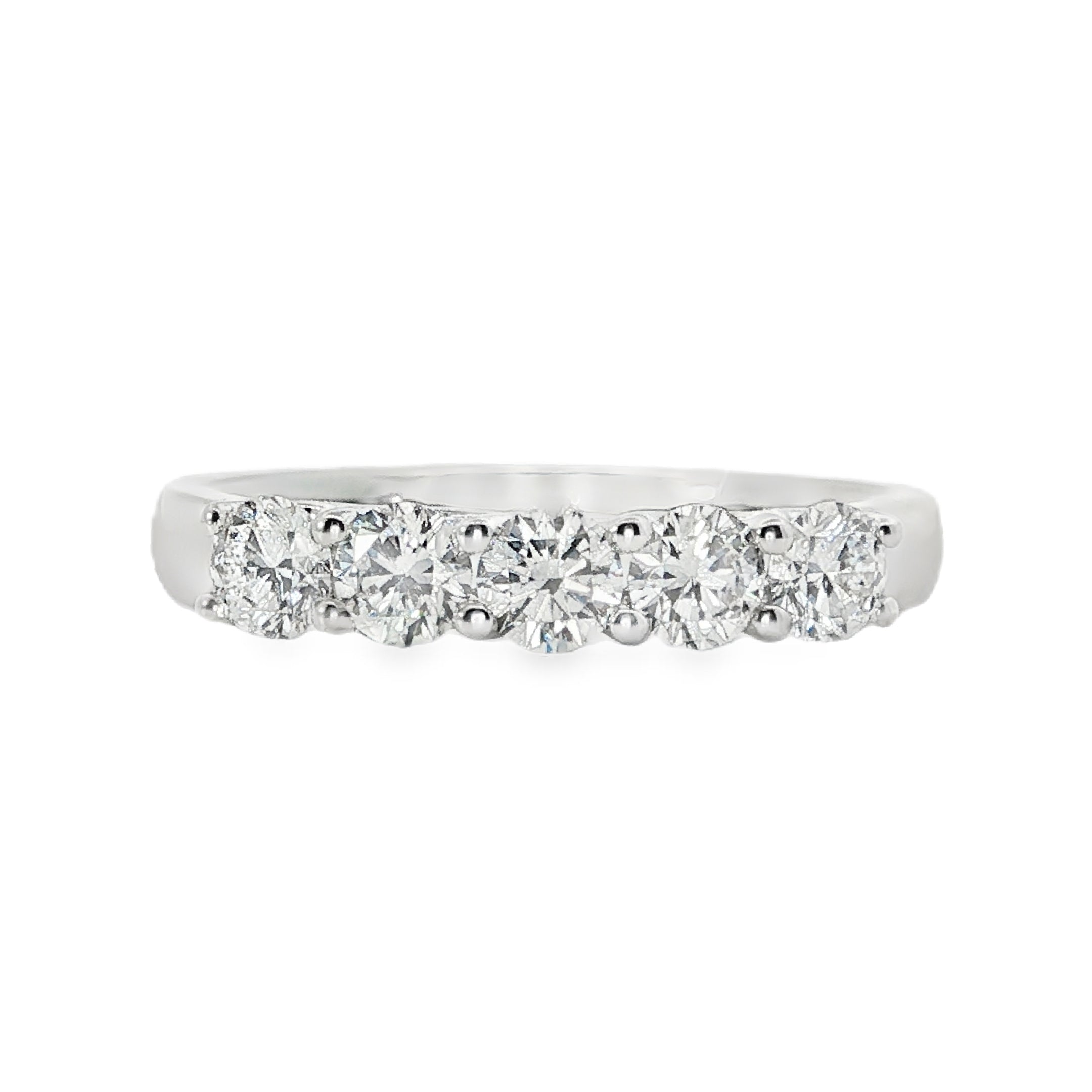 9ct White Gold Round Lab Grown Diamond Wedding Band – 0.70ct TDW