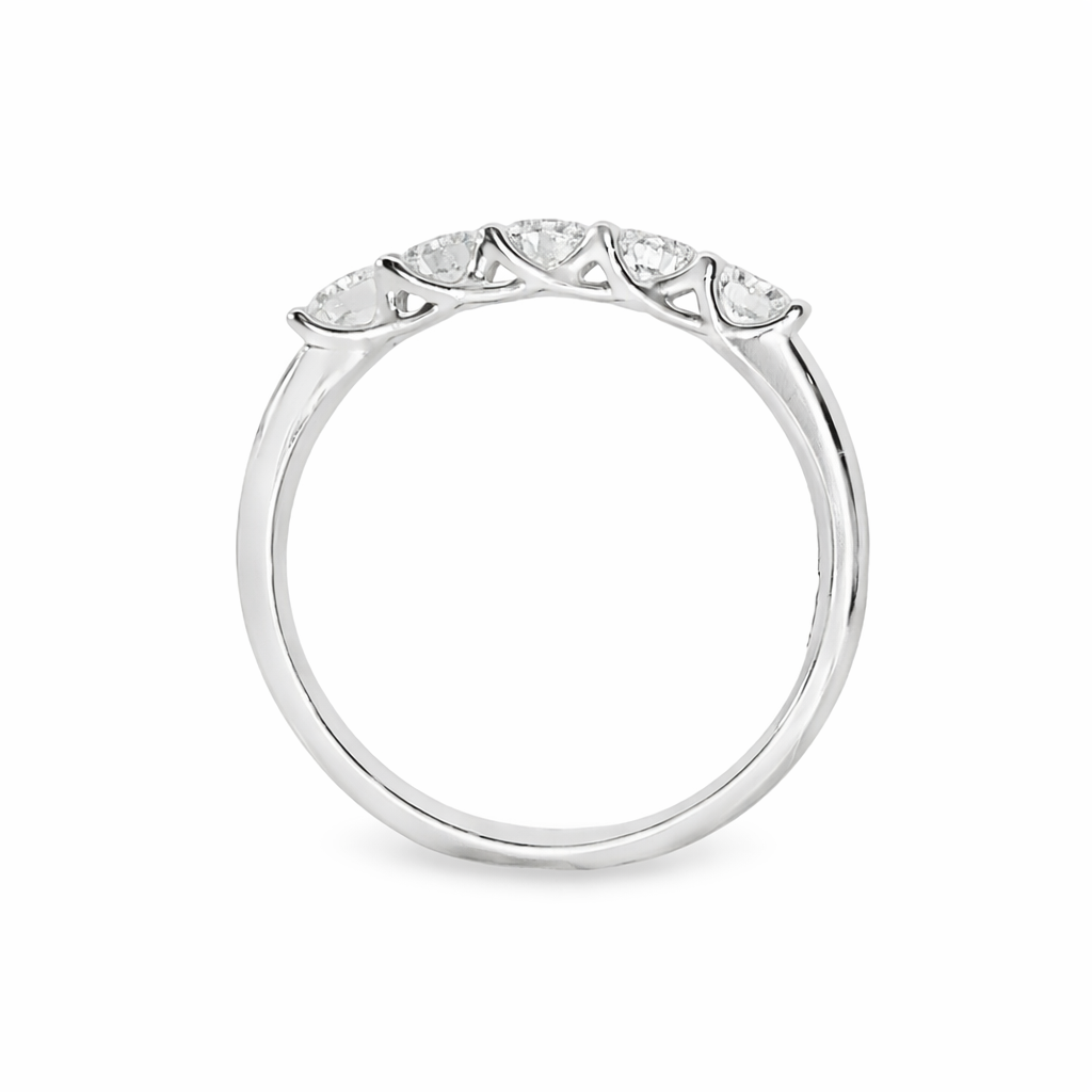 9ct White Gold Round Lab Grown Diamond Wedding Band – 0.70ct TDW