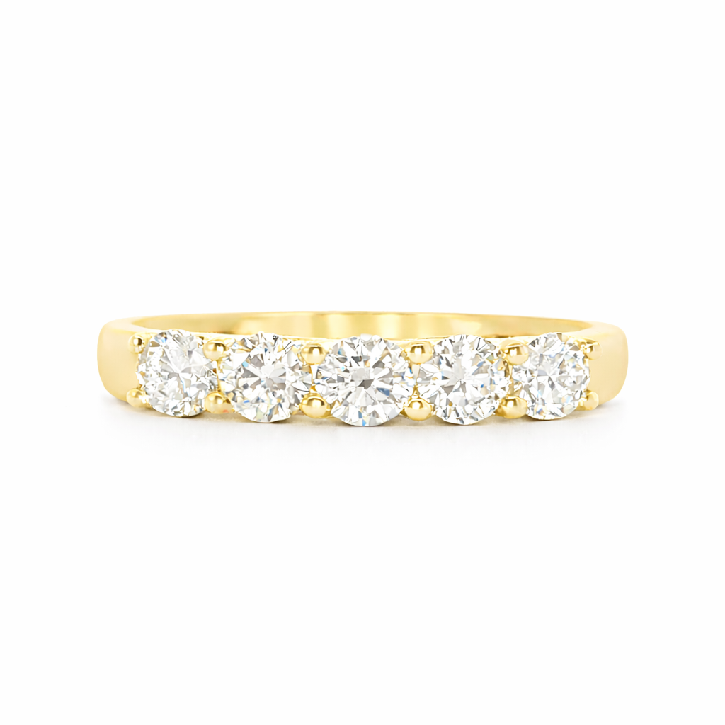 9ct Yellow Gold Round Lab Grown Diamond Wedding Band – 0.70ct TDW