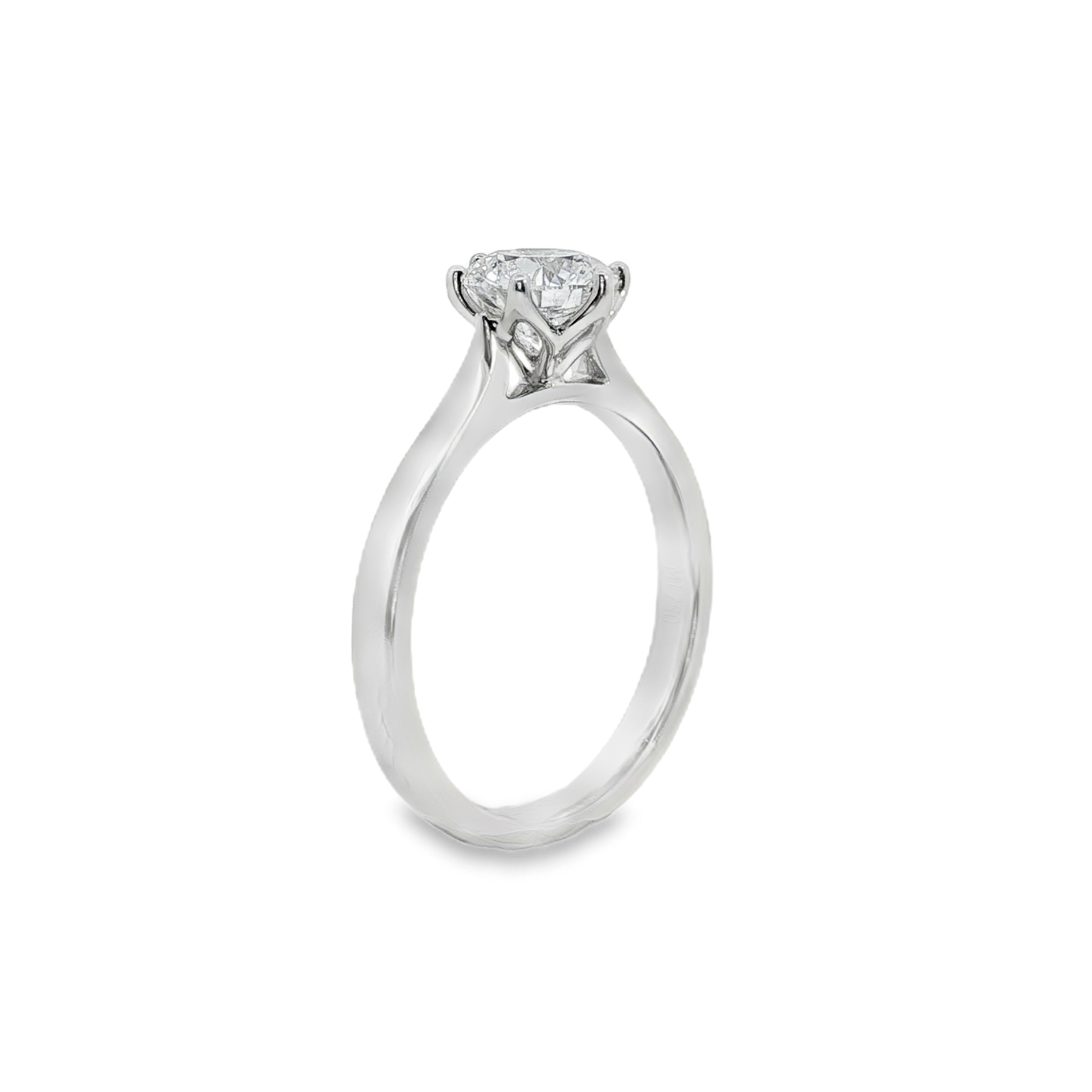 1.03ct Round Lab-Grown Diamond Tulip 6-Claw Engagement Ring in 18ct White Gold