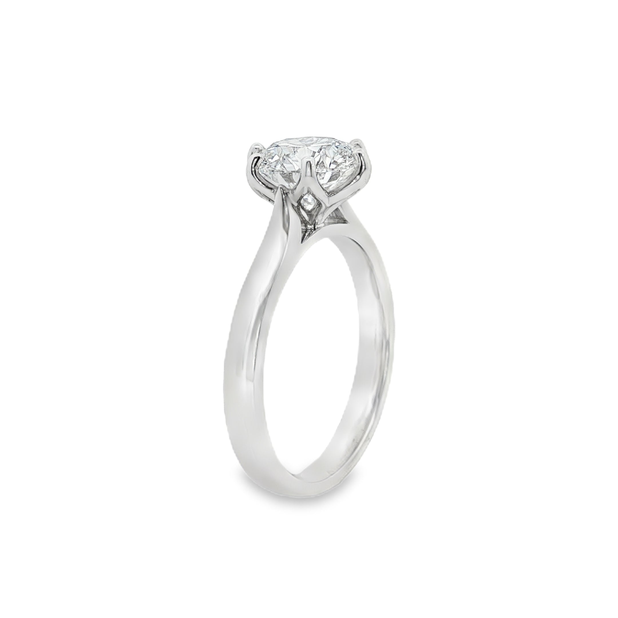2.02ct Round Lab-Grown Diamond Tulip 6-Claw Engagement Ring in 18ct White Gold