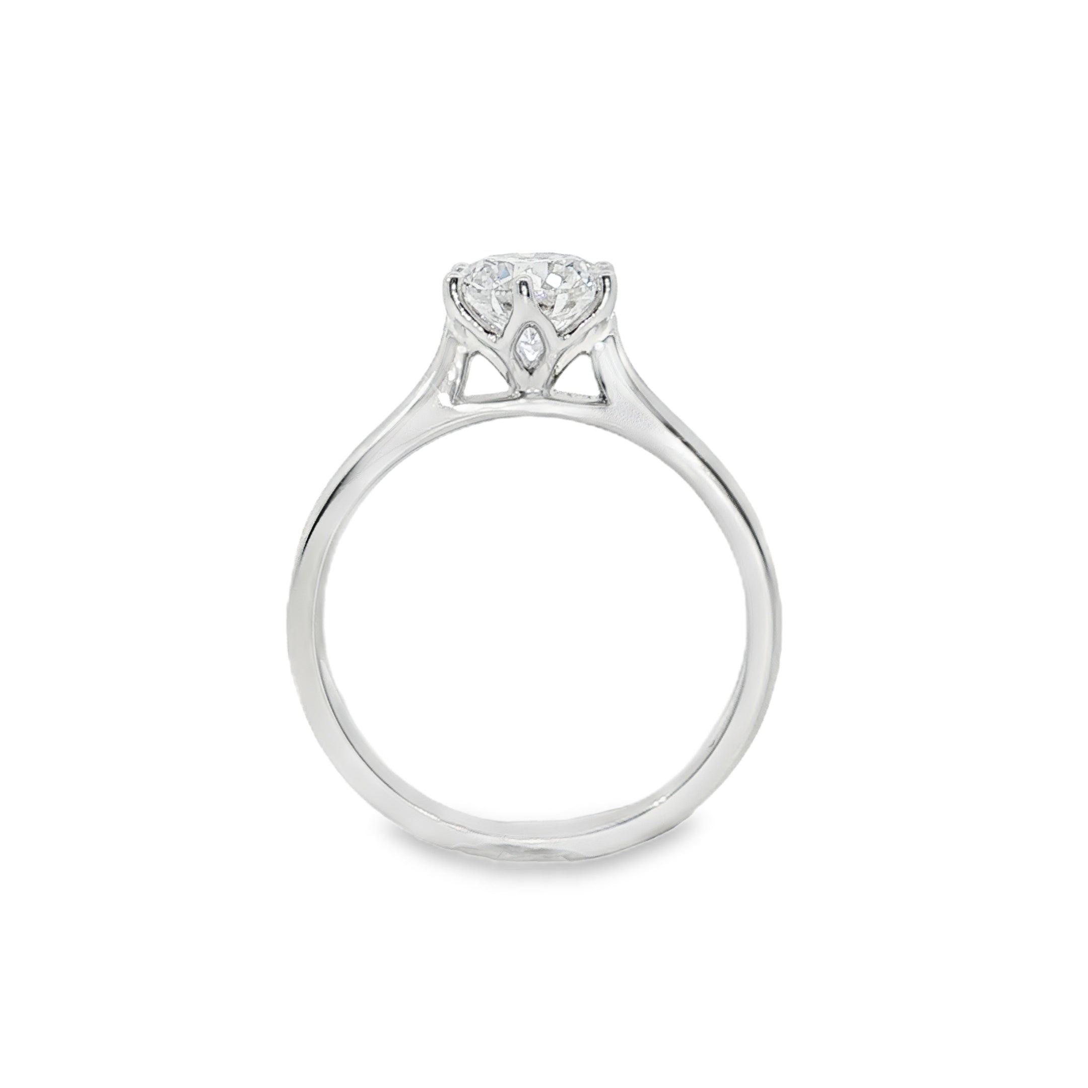 18ct White Gold Round Lab Grown Diamond Tulip 6-Claw Engagement Ring - 2.01ct TDW