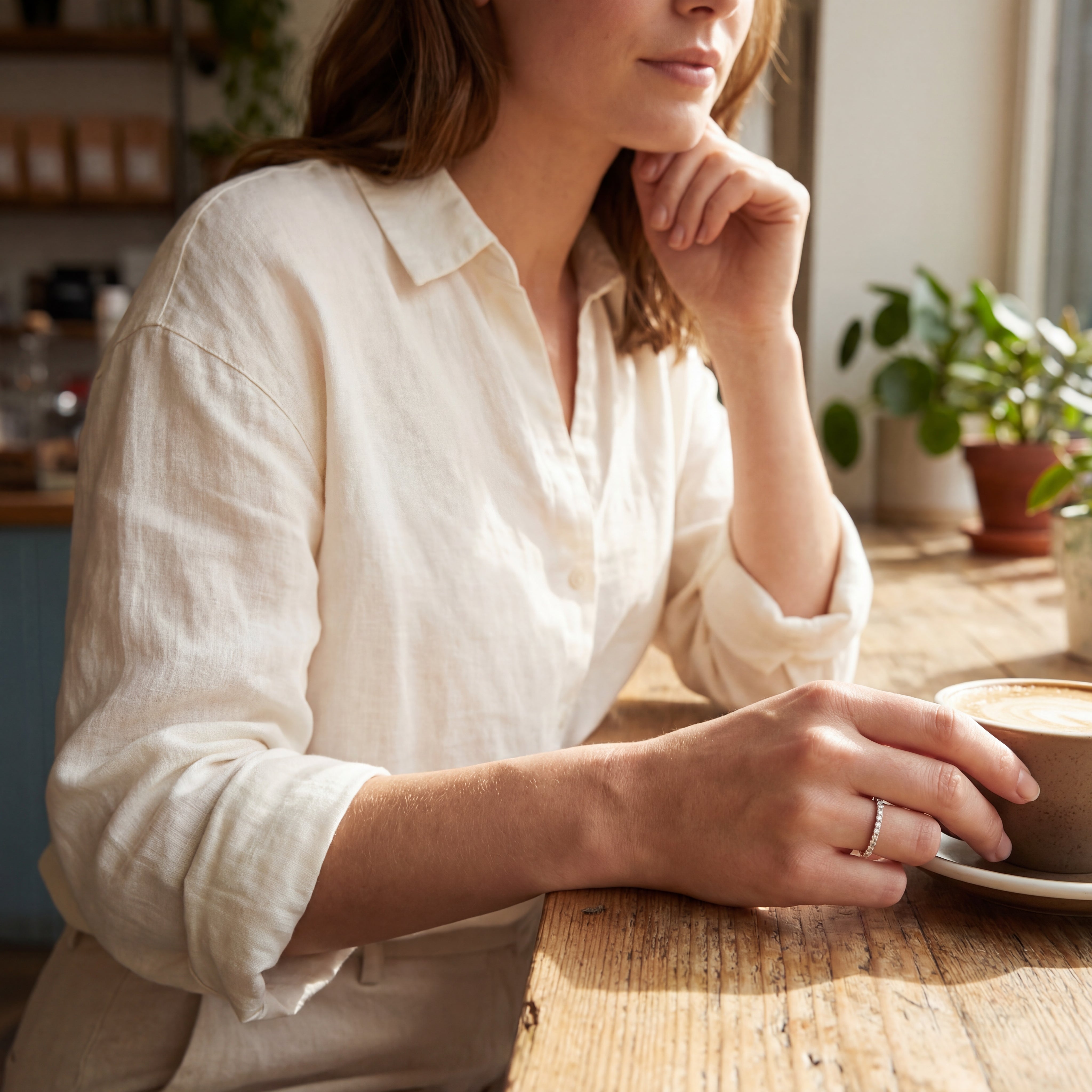 9ct White Gold Lab Grown Diamond Claw Set Wedding Band – 0.30ct TDW
