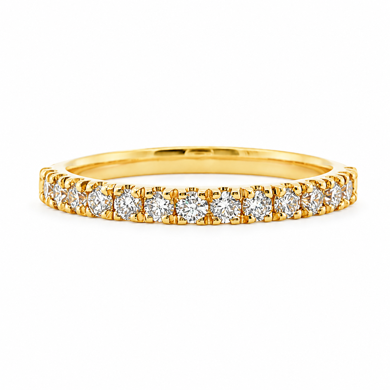 9ct Yellow Gold Split Claw Set Round Lab Grown Diamond Eternity Band – 0.45ct TDW