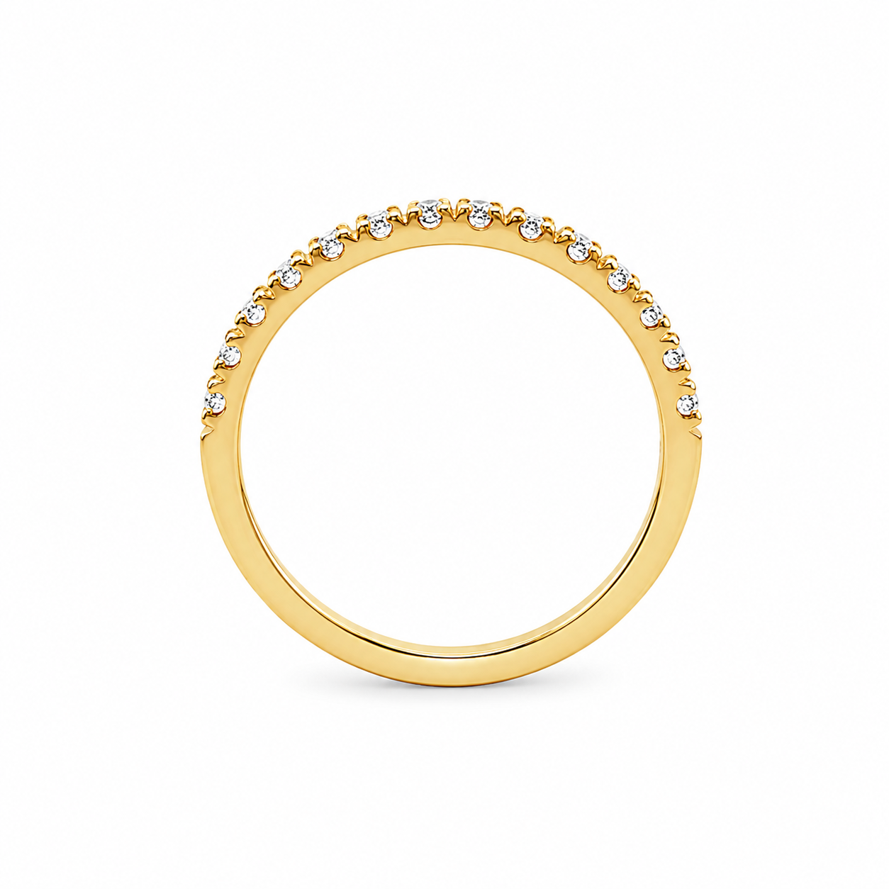 9ct Yellow Gold Split Claw Set Round Lab Grown Diamond Eternity Band – 0.45ct TDW
