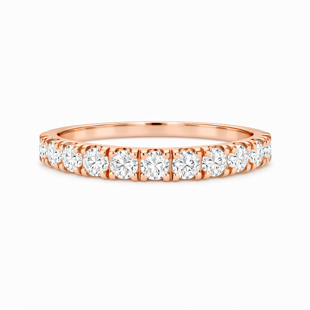 9ct Rose Gold Lab Grown Diamond Wedding Band – 0.95ct TDW