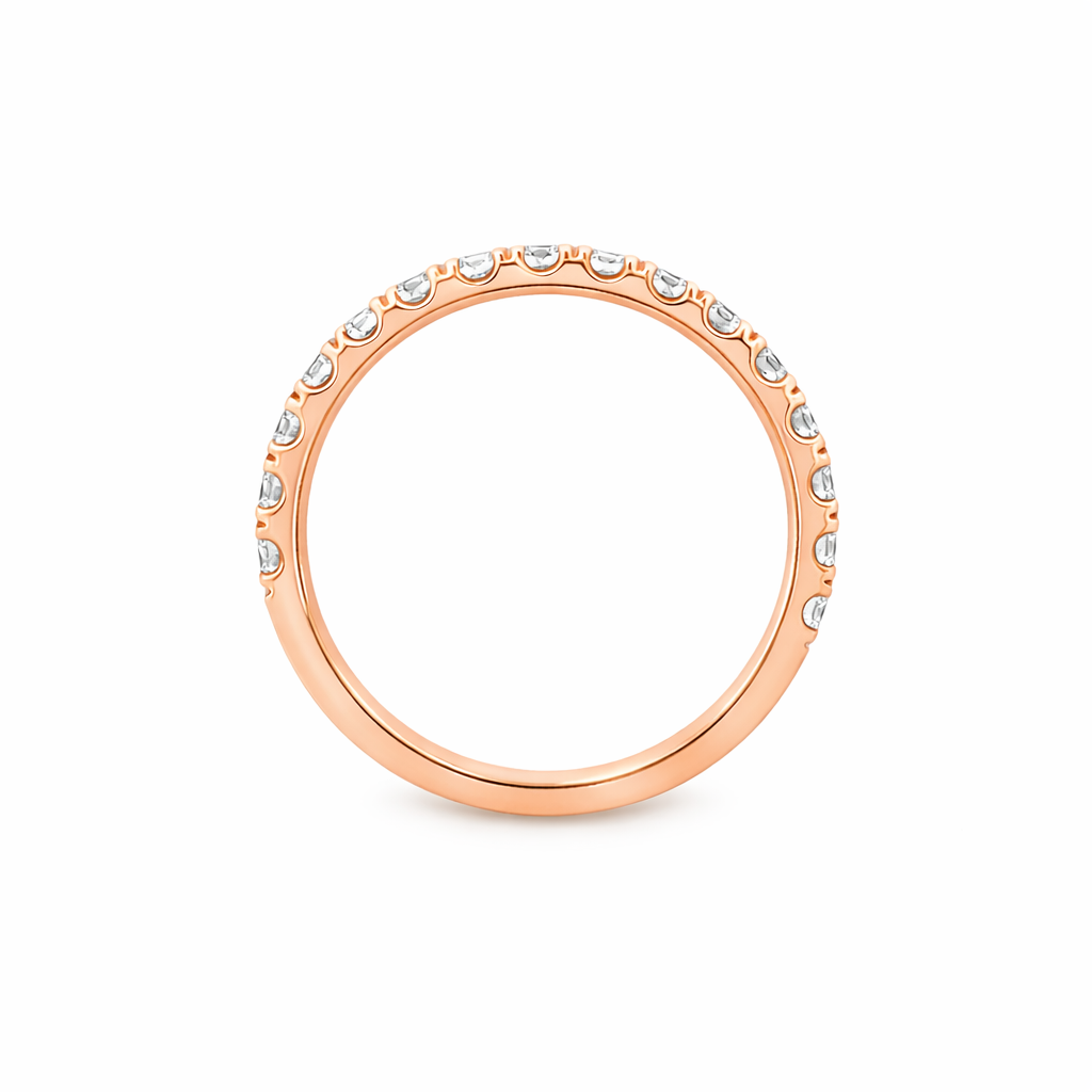 9ct Rose Gold Lab Grown Diamond Wedding Band – 0.95ct TDW