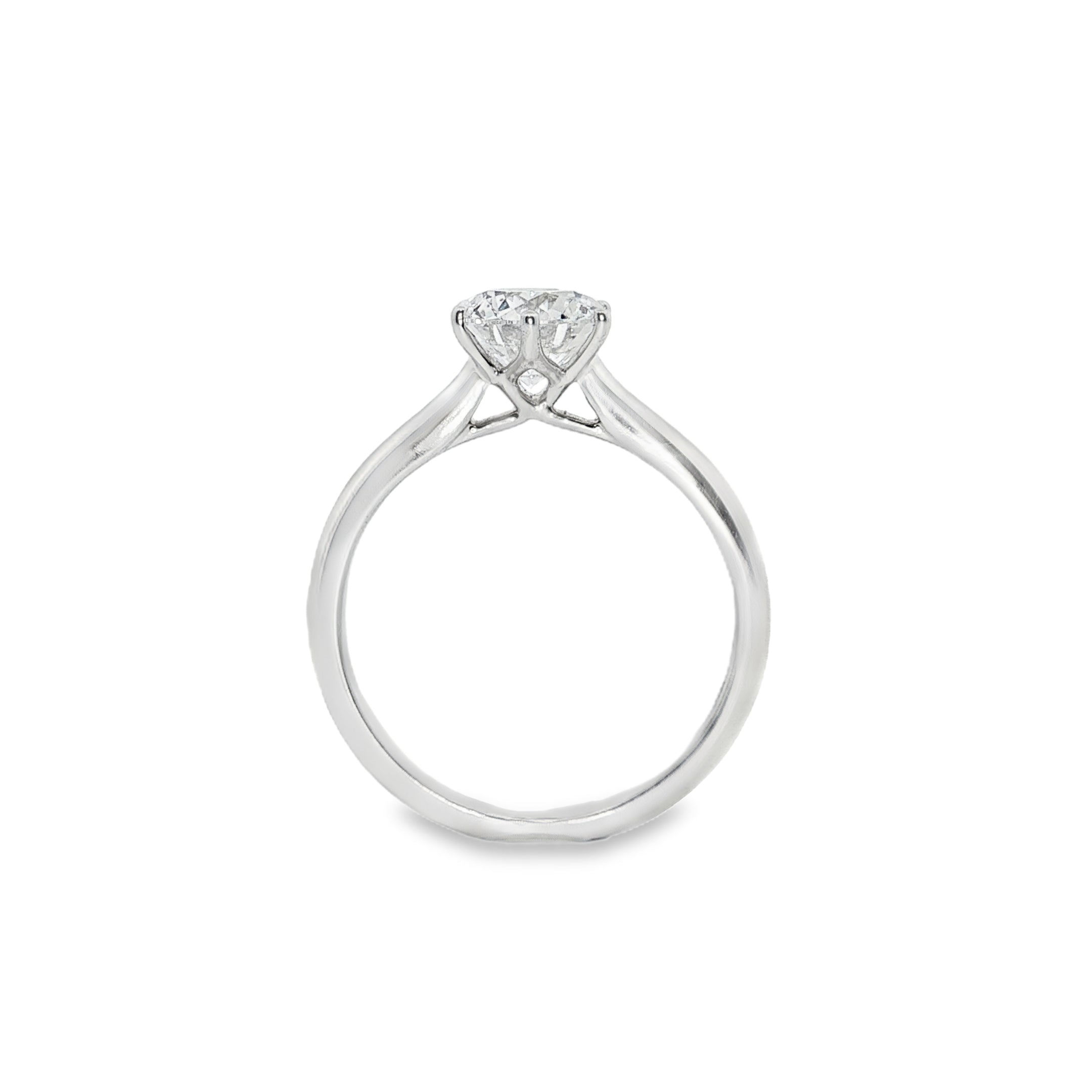 18ct White Gold Round Lab Grown Diamond Solitaire Engagement Ring – 1.25ct TDW