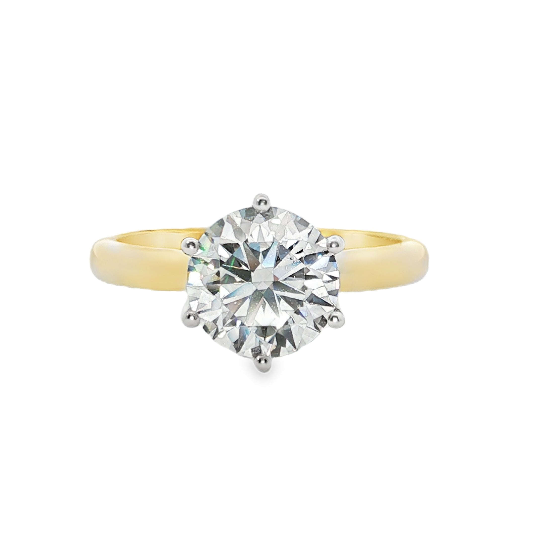 18ct Yellow Gold and Platinum Lab Grown Diamond Solitaire Ring – 2.03ct TDW