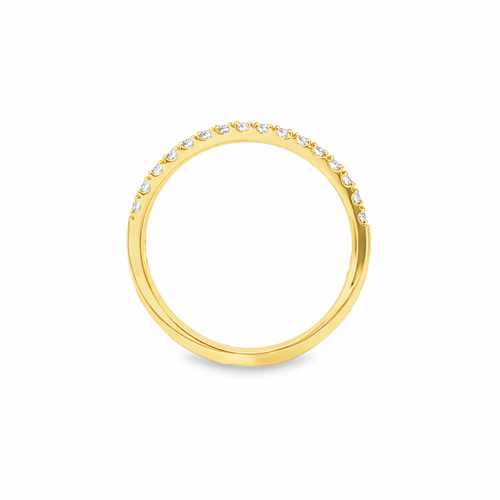 9ct Yellow Gold Claw Set Round Lab Grown Diamond Band – 0.30ct TDW