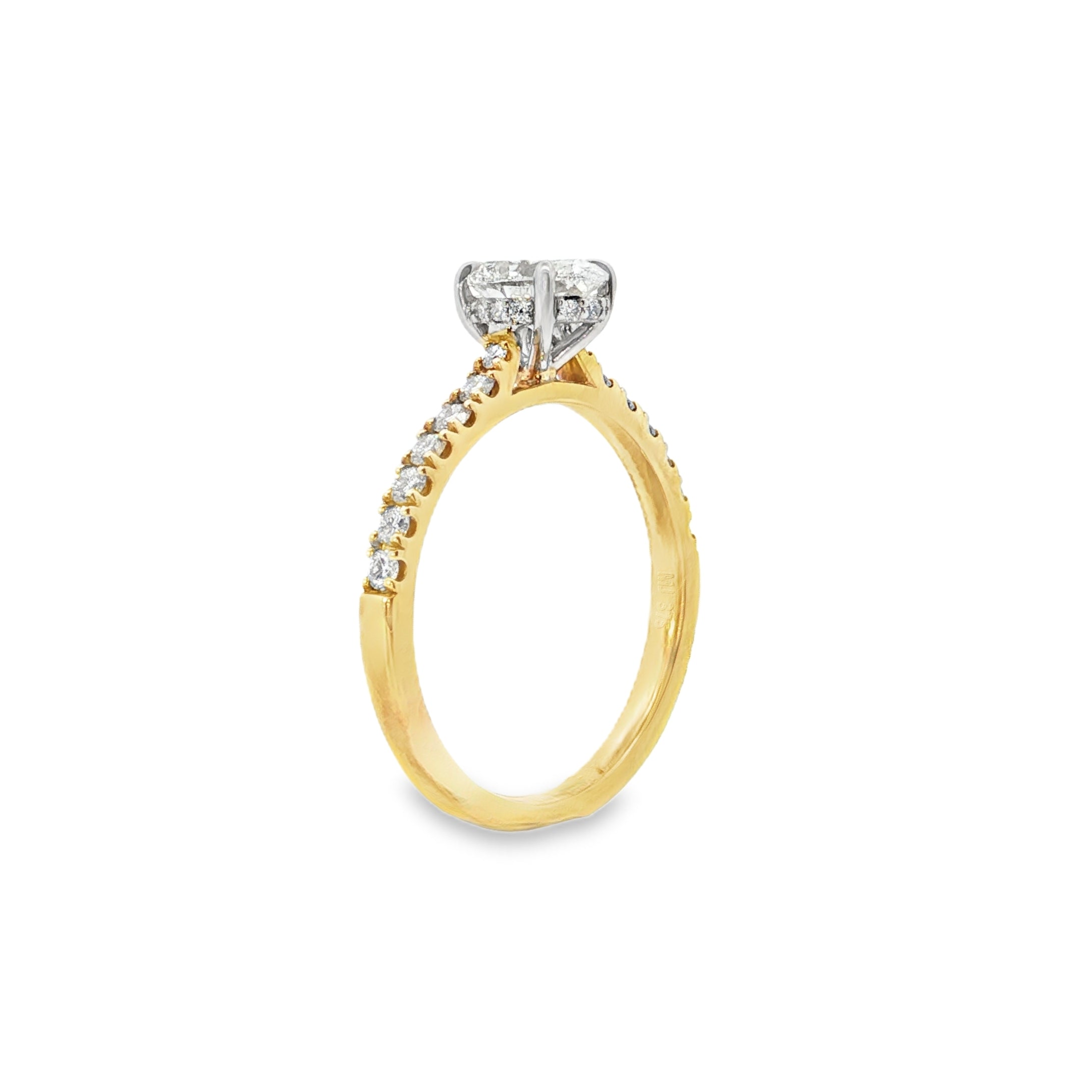 1.05ct Oval Lab-Grown Diamond Engagement Ring in 9ct Yellow & White Gold